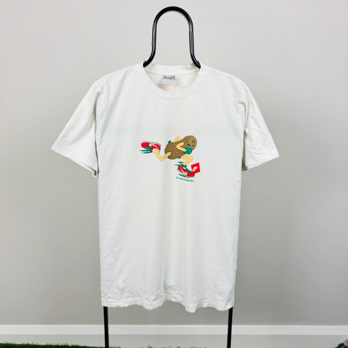 00s Nike Running Nut T-Shirt White Large