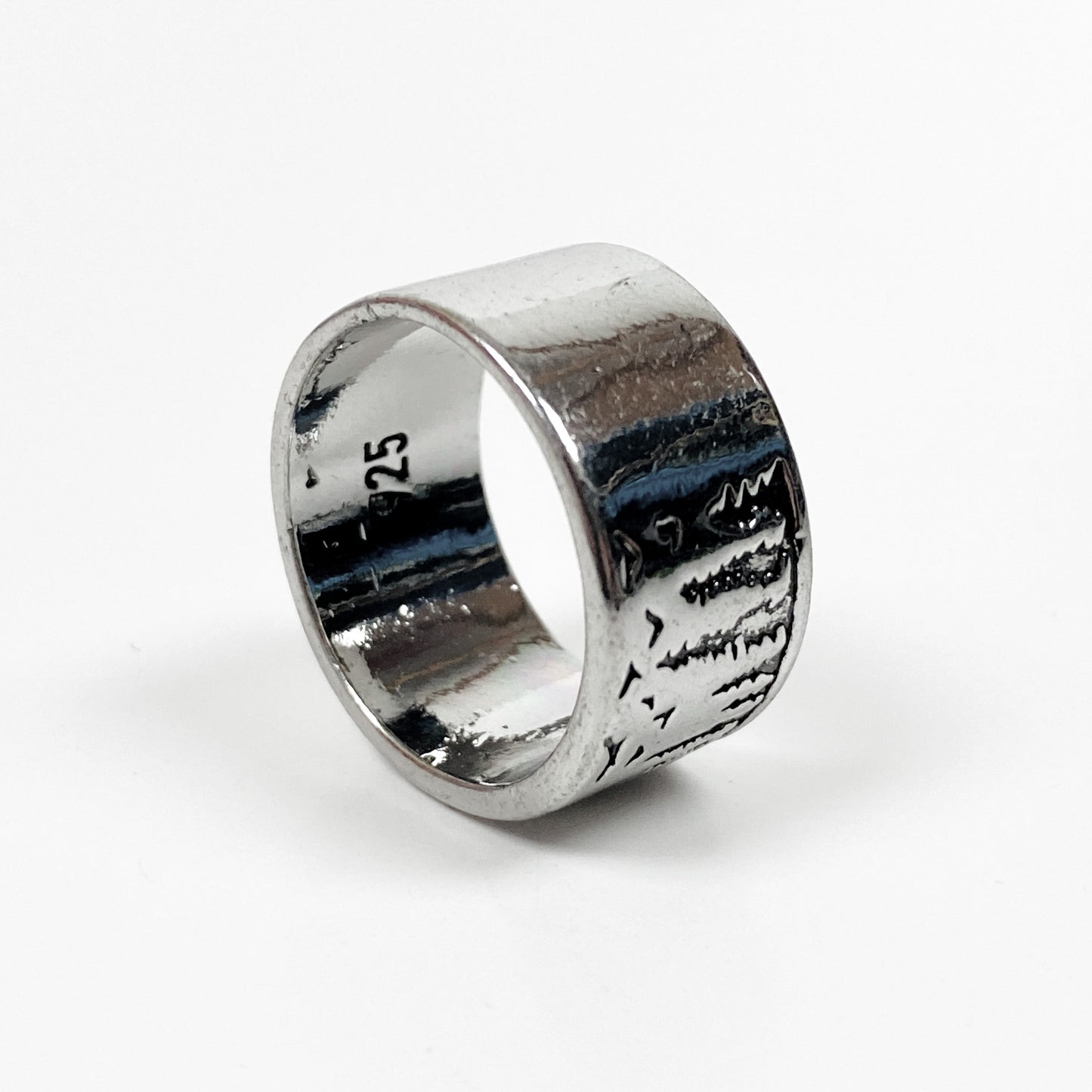 Retro Vintage Tree Ring Silver