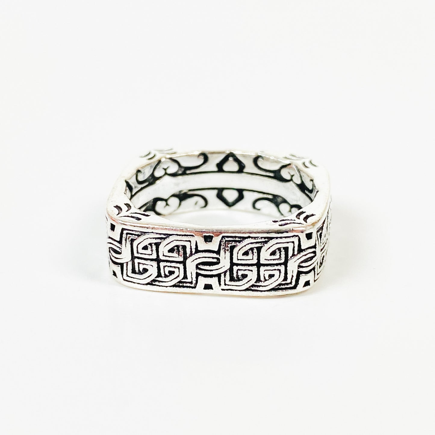 Retro Vintage Symbol Ring Silver