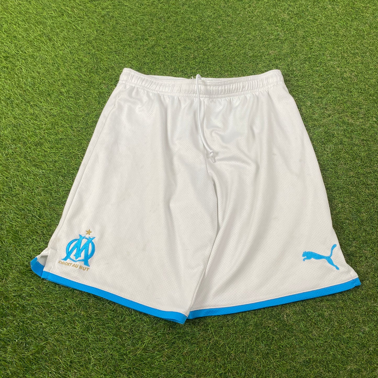 Retro Puma Marseille Football Shorts White Small