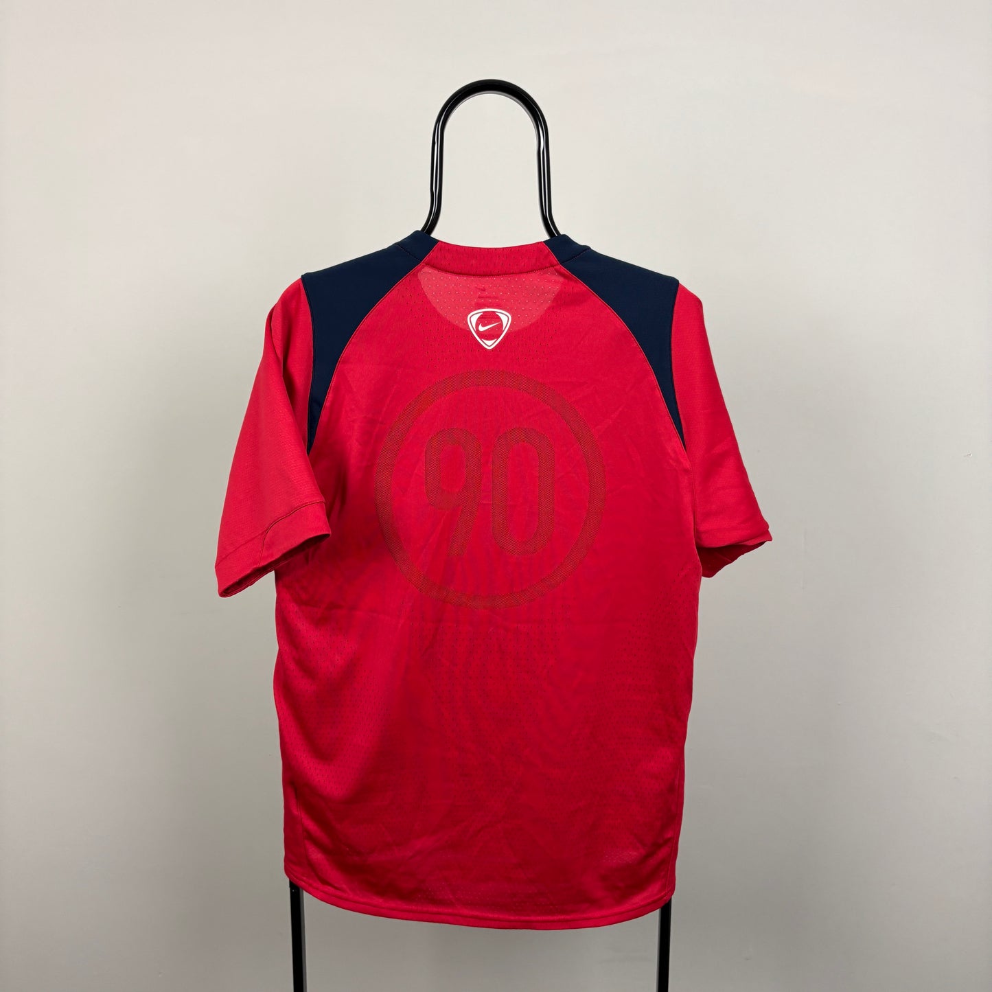 90s Nike Arsenal O2 Football Shirt T-Shirt Red Small