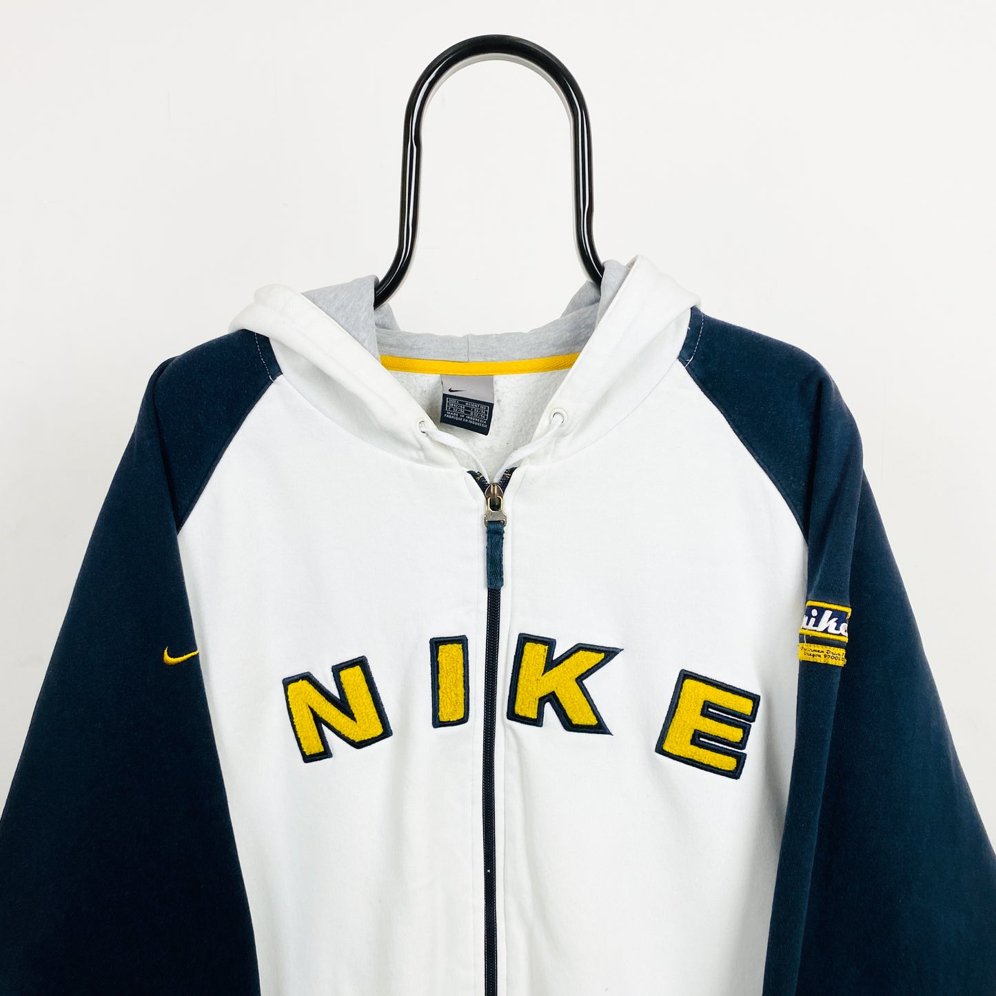 90s Nike Zip Hoodie White Large