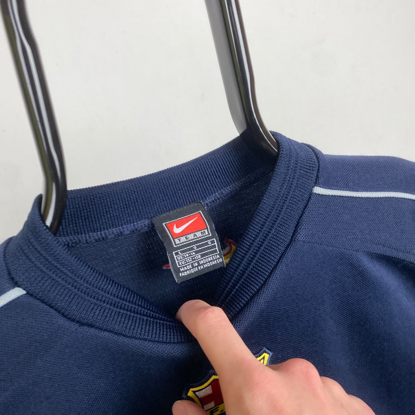 90s Nike Barcelona Sweatshirt Blue Small