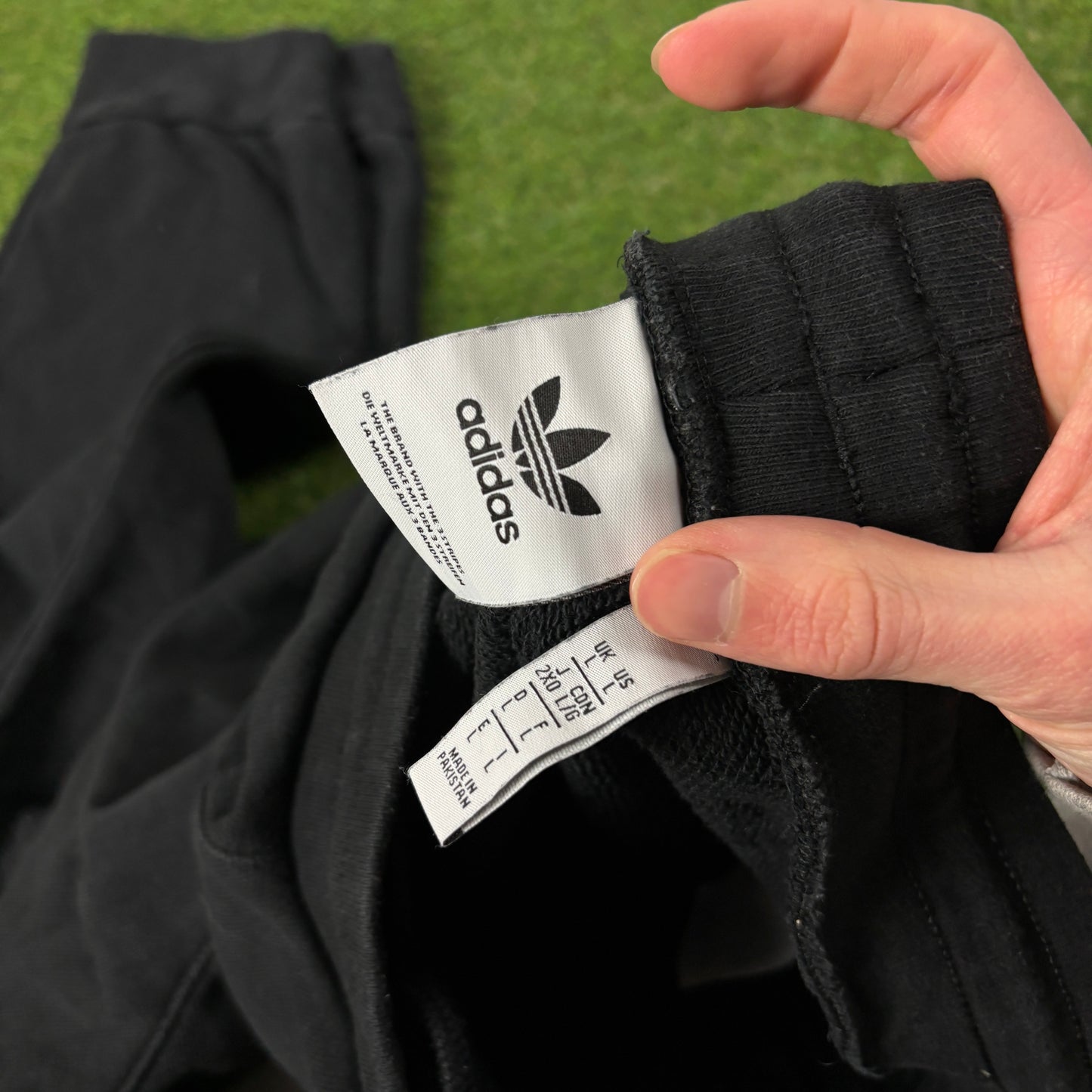 00s Adidas Cotton Joggers Black Large