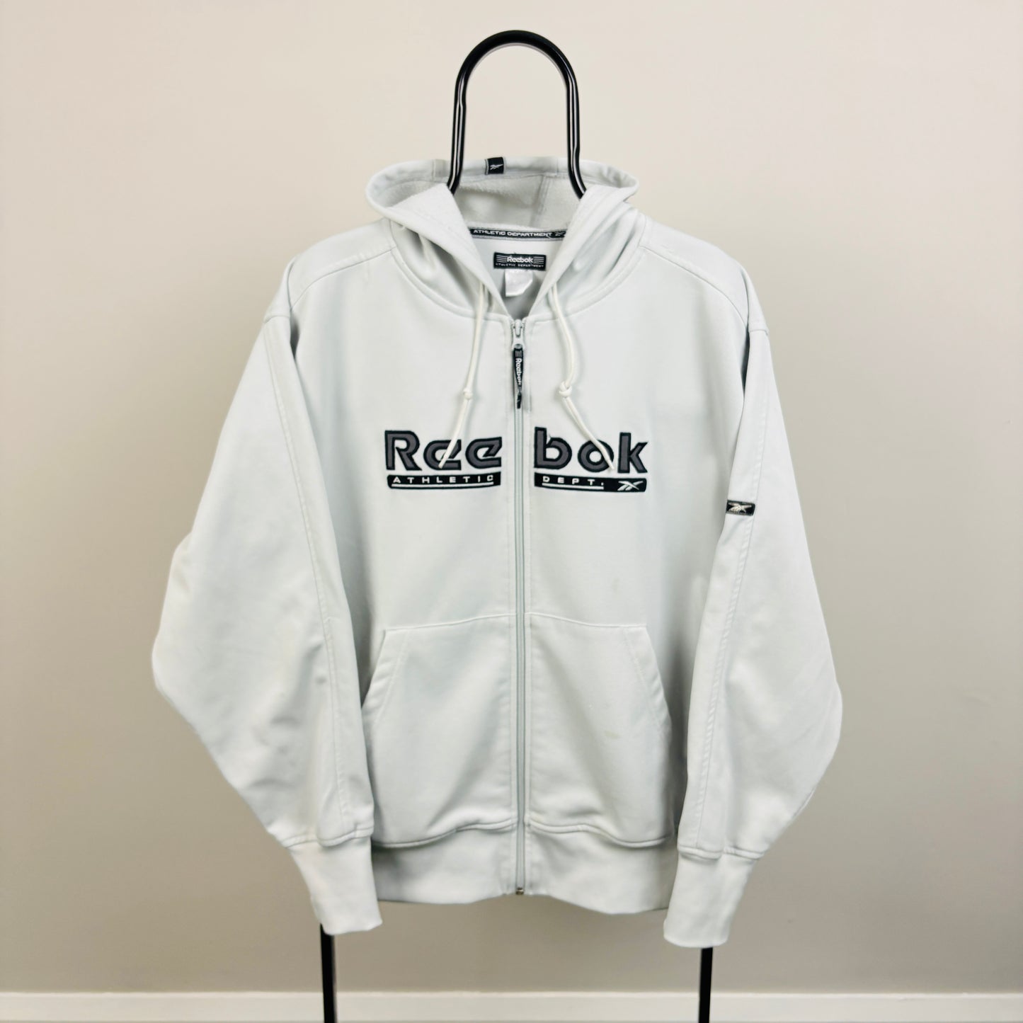 00s Reebok Zip Hoodie Light Blue Medium