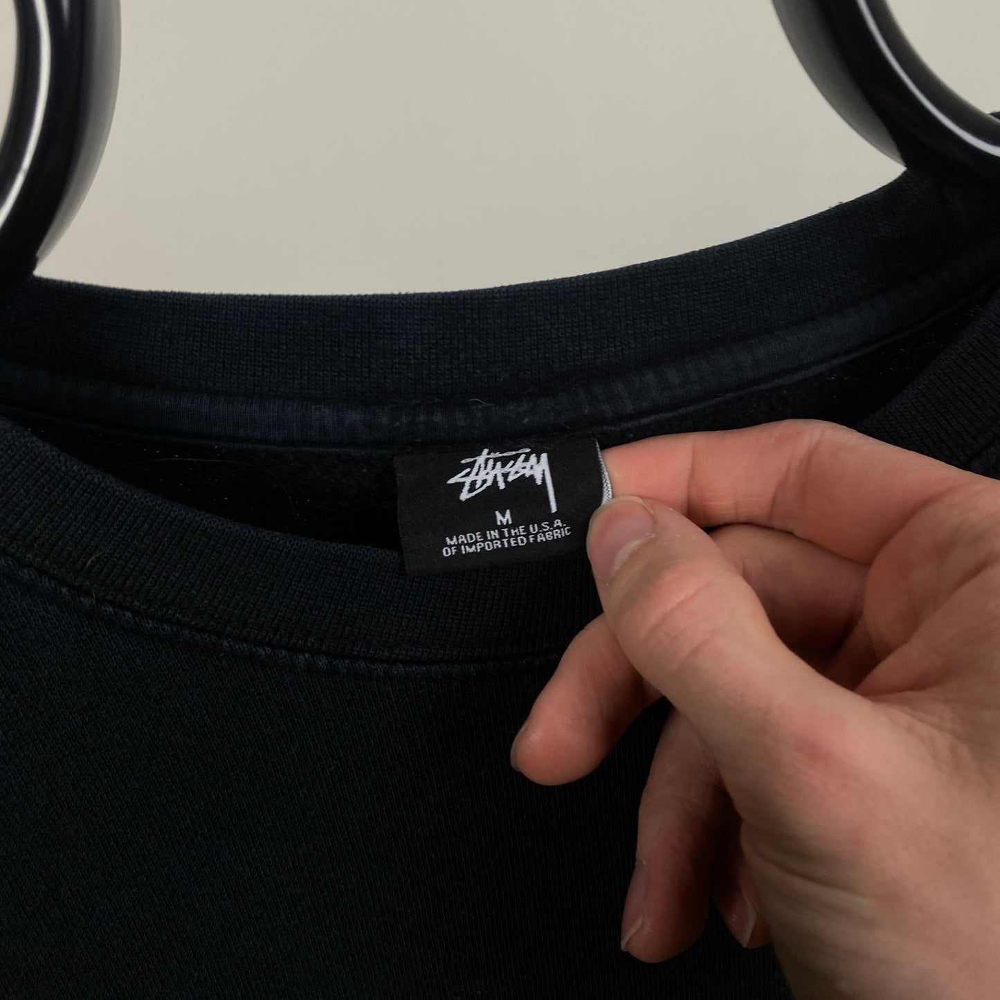 Retro 00s Stussy Sweatshirt Black Medium