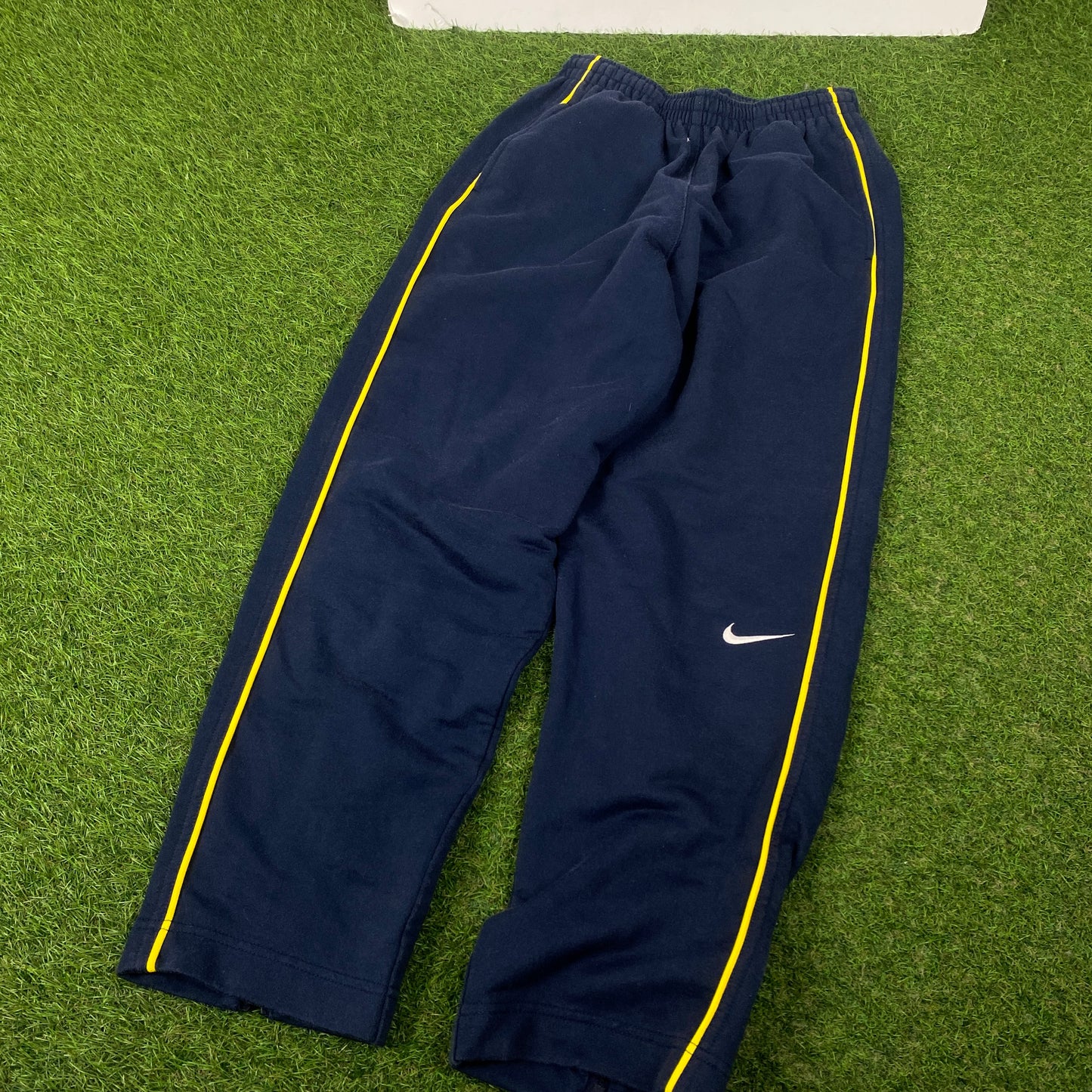 90s Nike Piping Cotton Joggers Blue Small