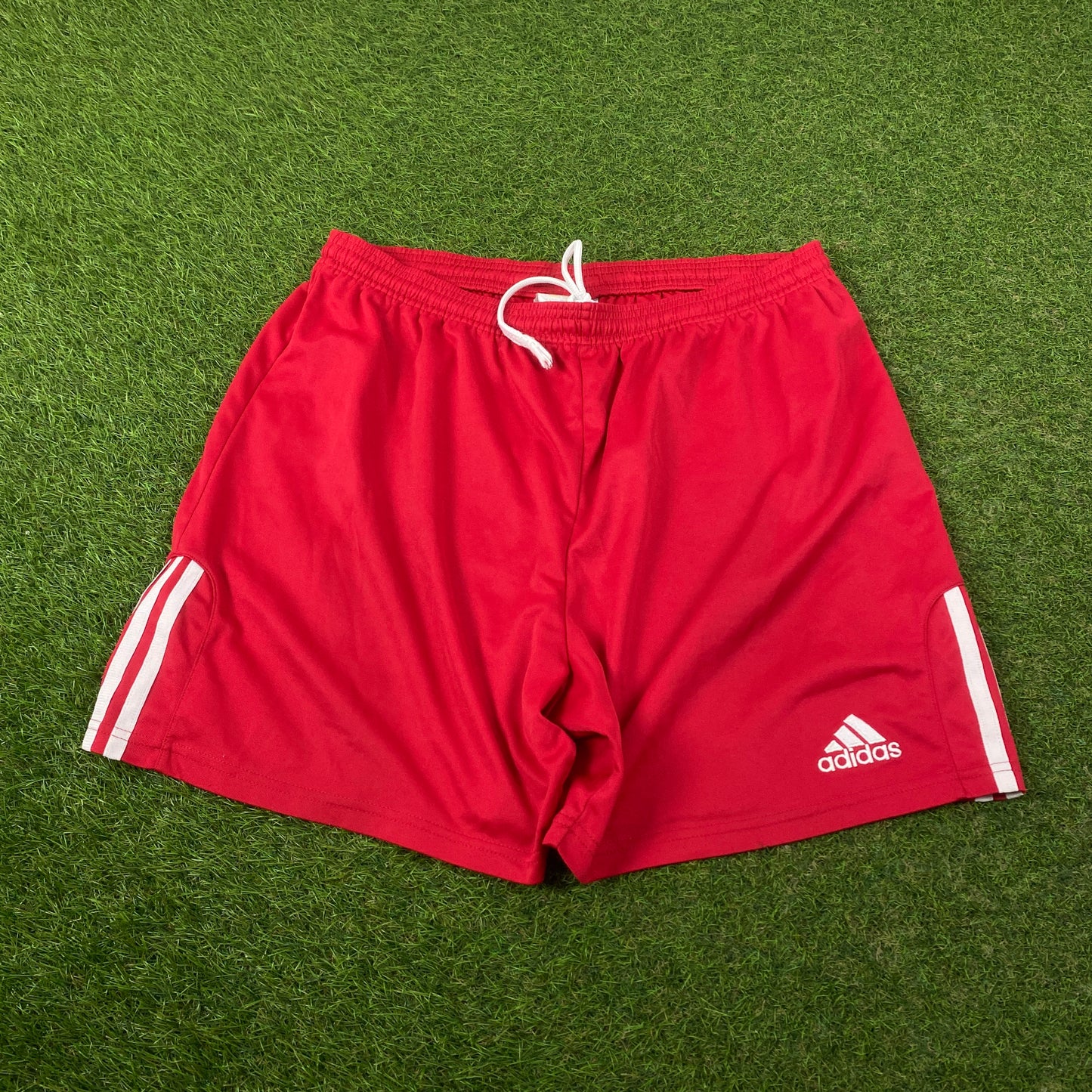 00s Adidas Football Shorts Red Large