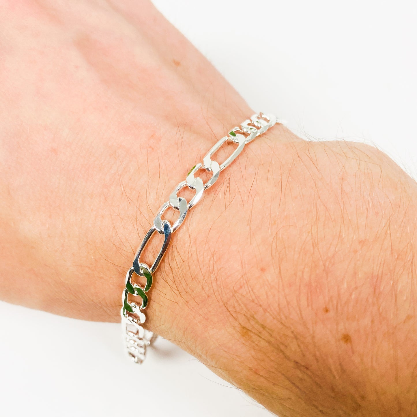 Figaro Chain Bracelet .925 Silver
