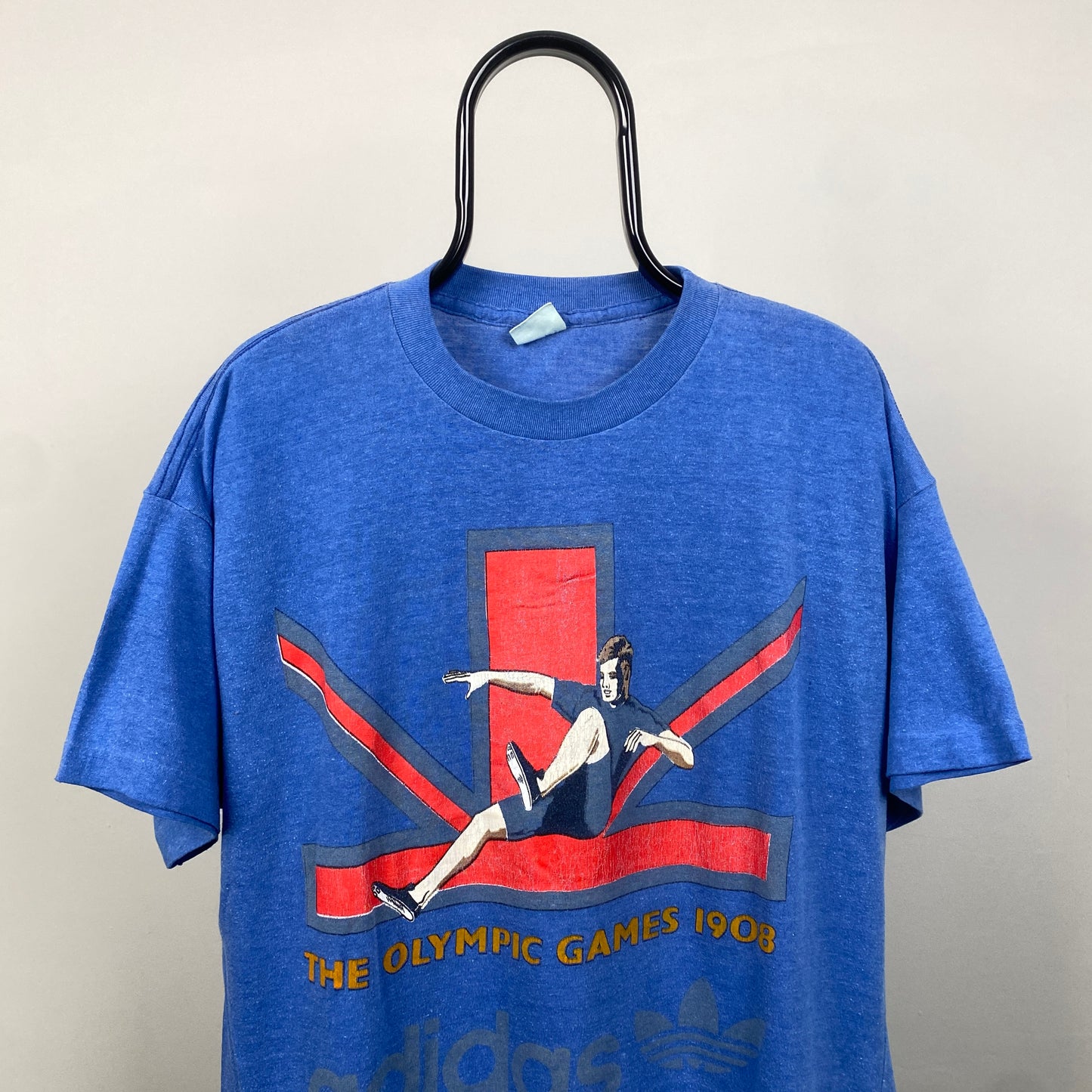 90s Adidas Olympics T-Shirt Blue Medium