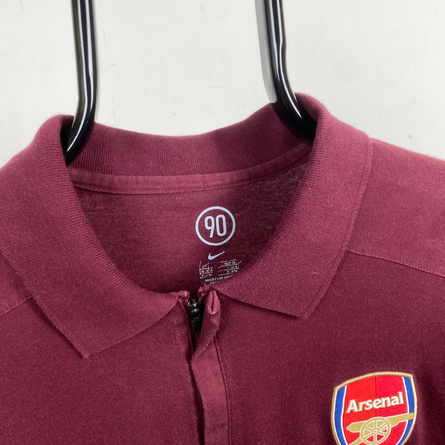00s Nike Arsenal Highbury Polo Shirt T-Shirt Red XL