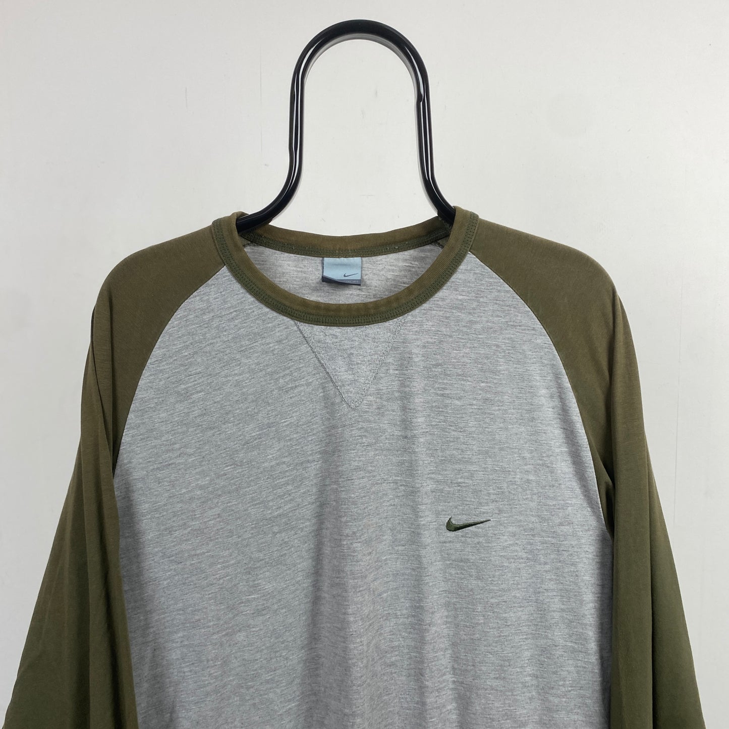 00s Nike Long Sleeve T-Shirt Grey Large