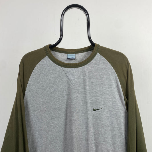 00s Nike Long Sleeve T-Shirt Grey Large