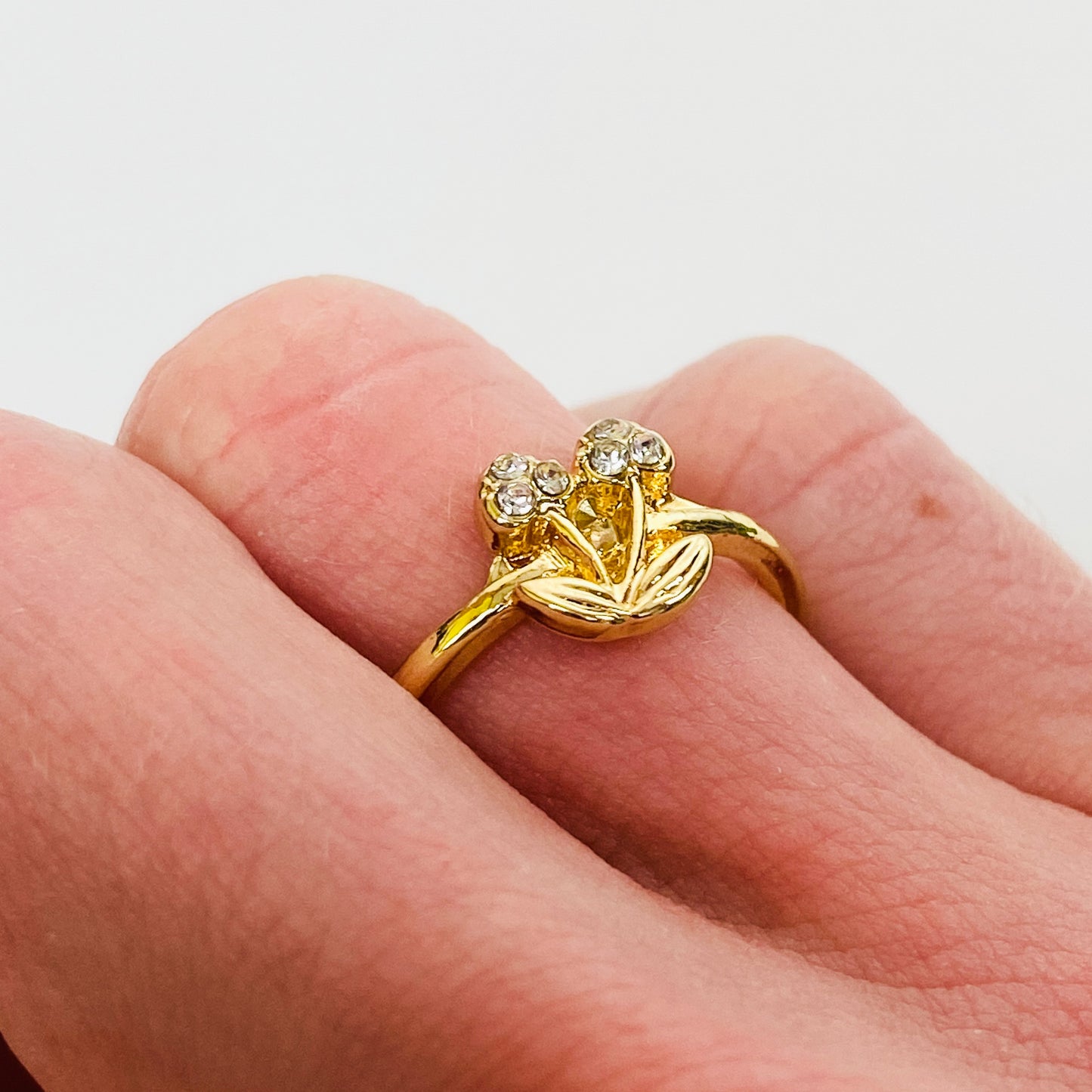 Dainty Cherry Ring Gold