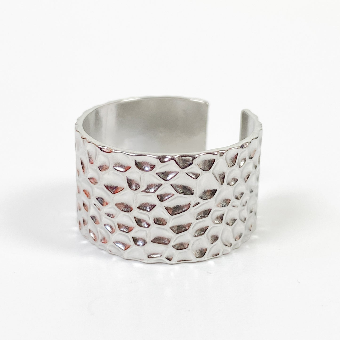Vintage Retro Adjustable Dent Ring Silver