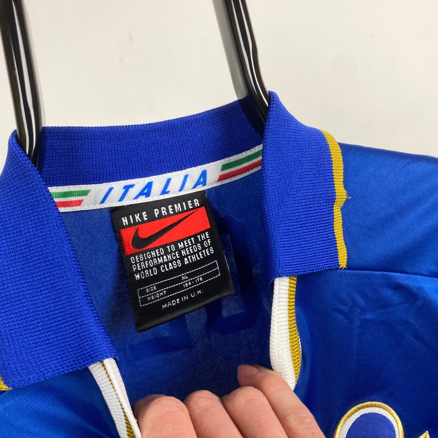 90s Nike Italy Zola Football Shirt T-Shirt Blue Small