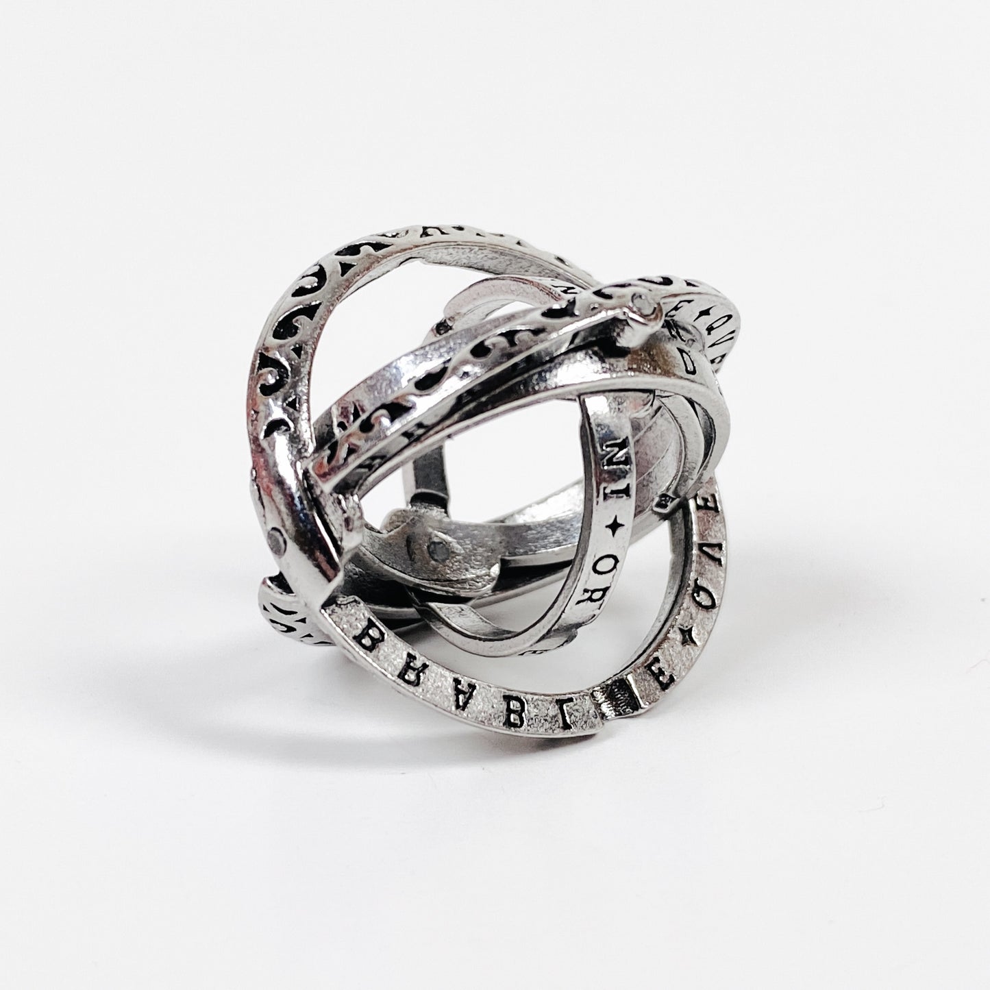 Retro Vintage Sculpture Ring Silver