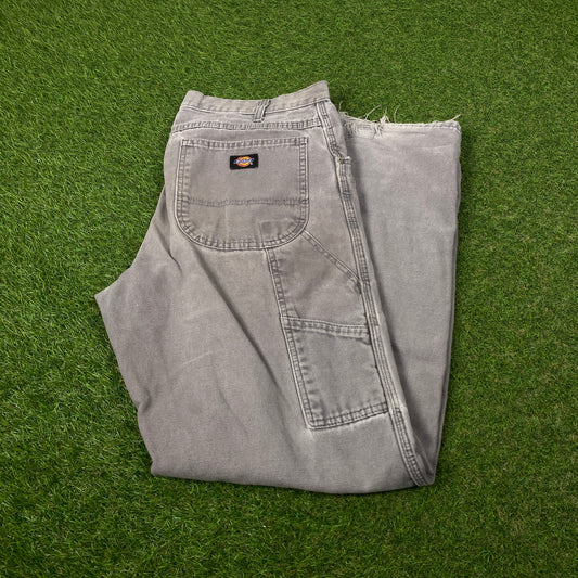 00s Dickies Carpenter Trousers Joggers Grey Large 34x32