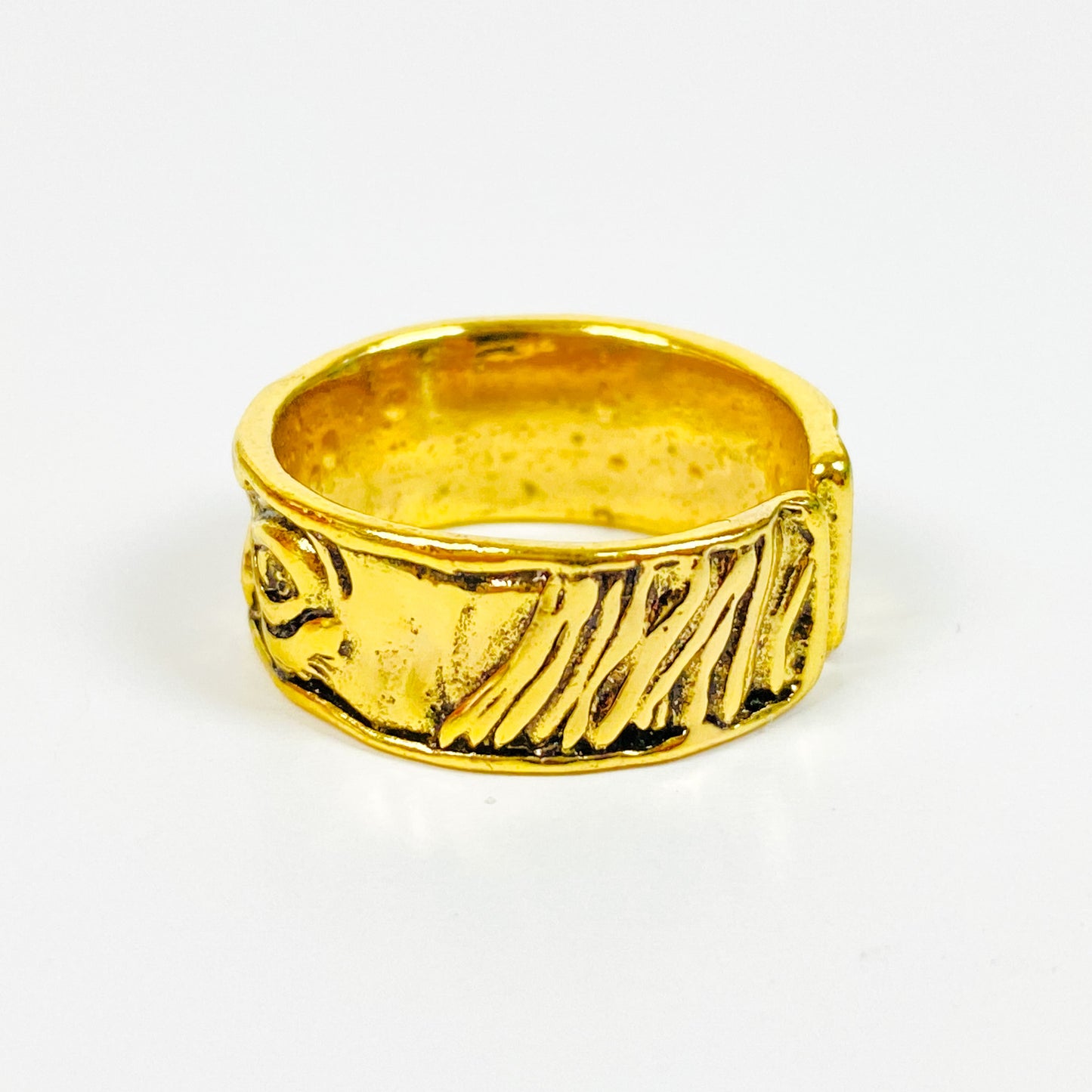 Vintage Retro Adjustable Eye Ring Gold