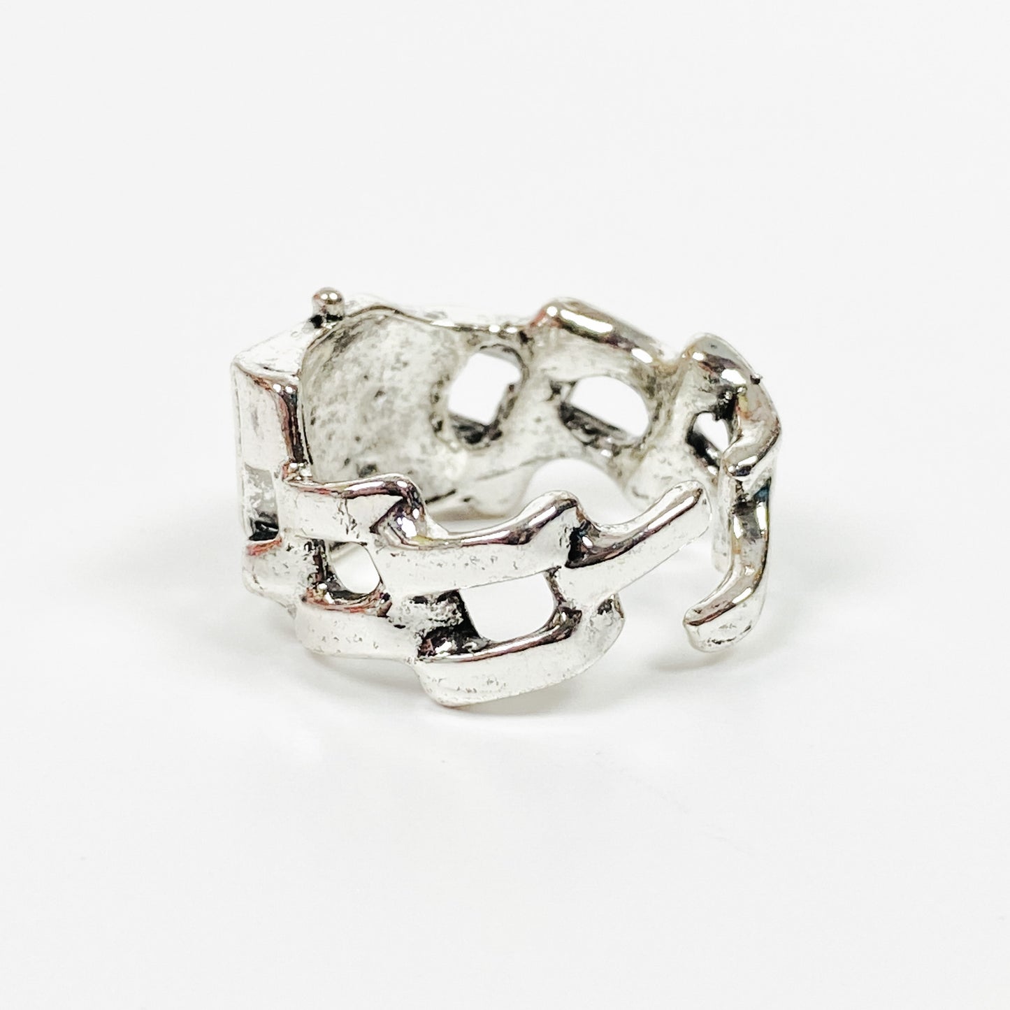 Vintage Retro Adjustable Watch Ring Silver