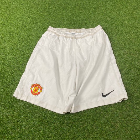 00s Nike Manchester United Football Shorts White Large
