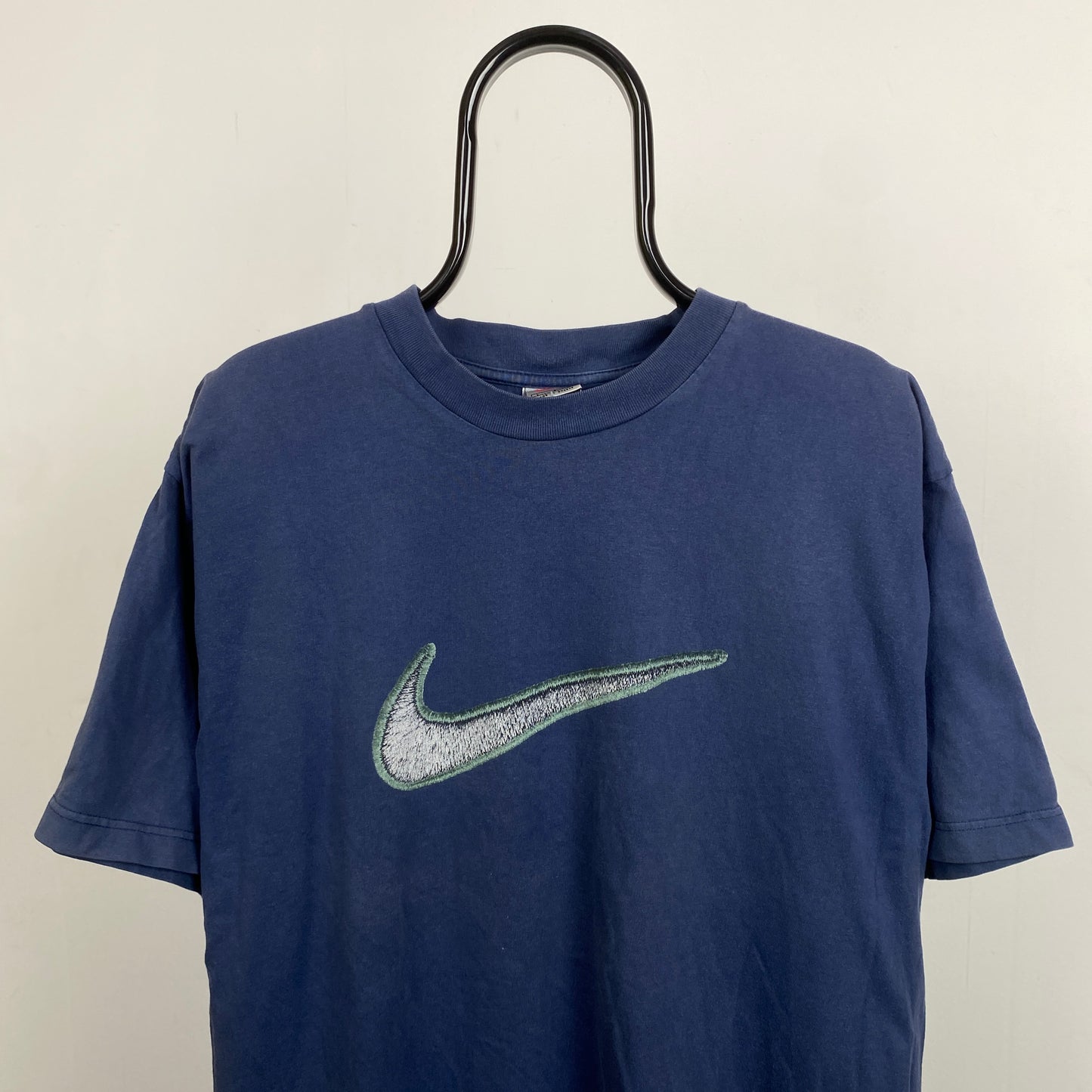 90s Nike Swoosh T-Shirt Blue Large