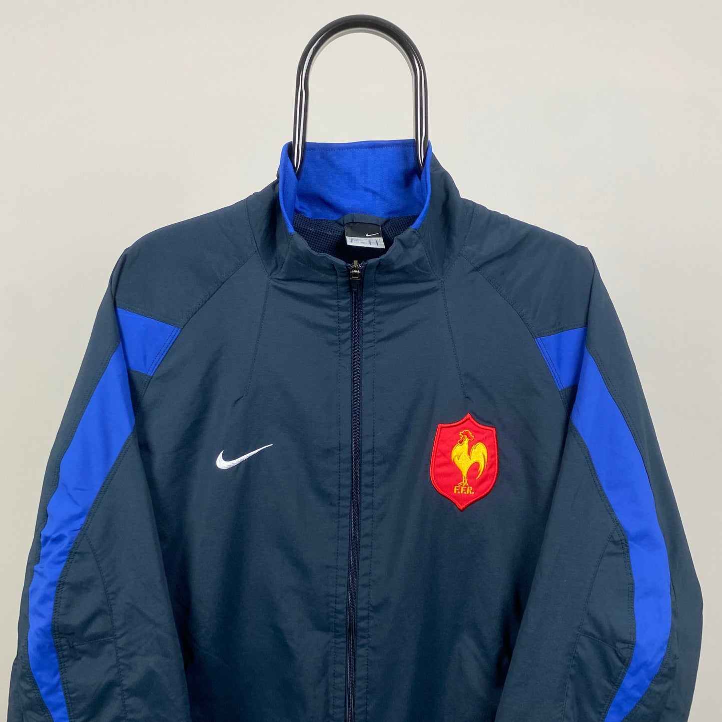 00s Nike France Windbreaker Jacket Blue Small