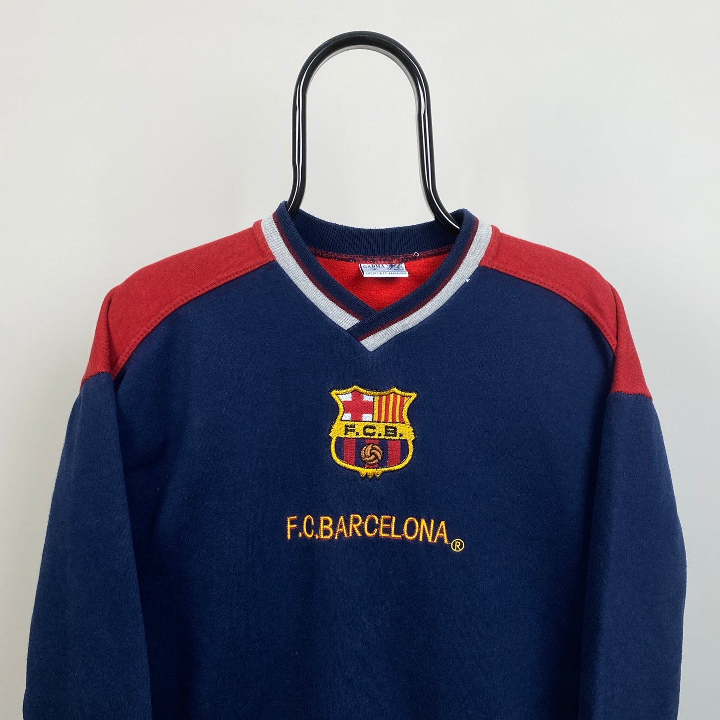 90s Barcelona Football Sweatshirt Blue XS