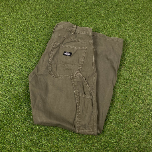 Retro Dickies Cargo Trousers Joggers Green Medium