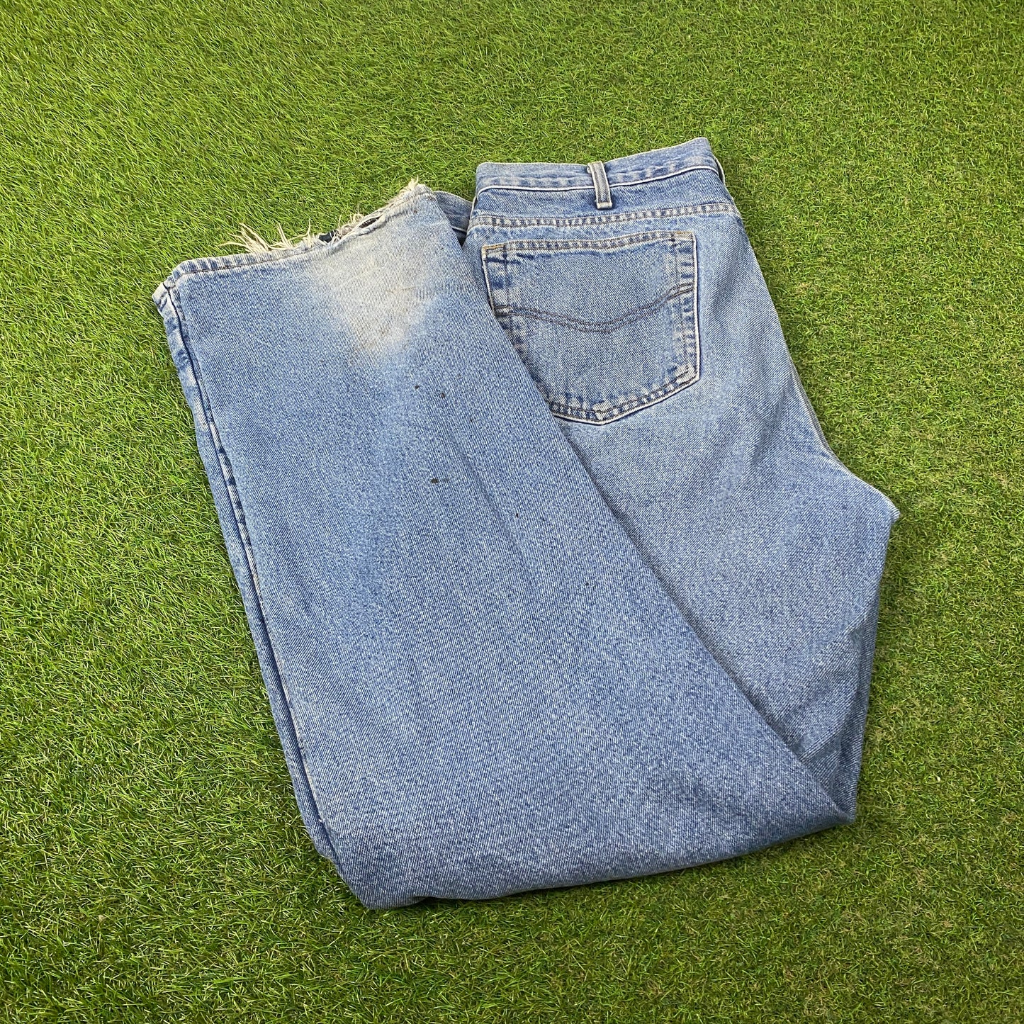 00s Carhartt Blanket Lined Jeans 33x34 Blue Large Joggers
