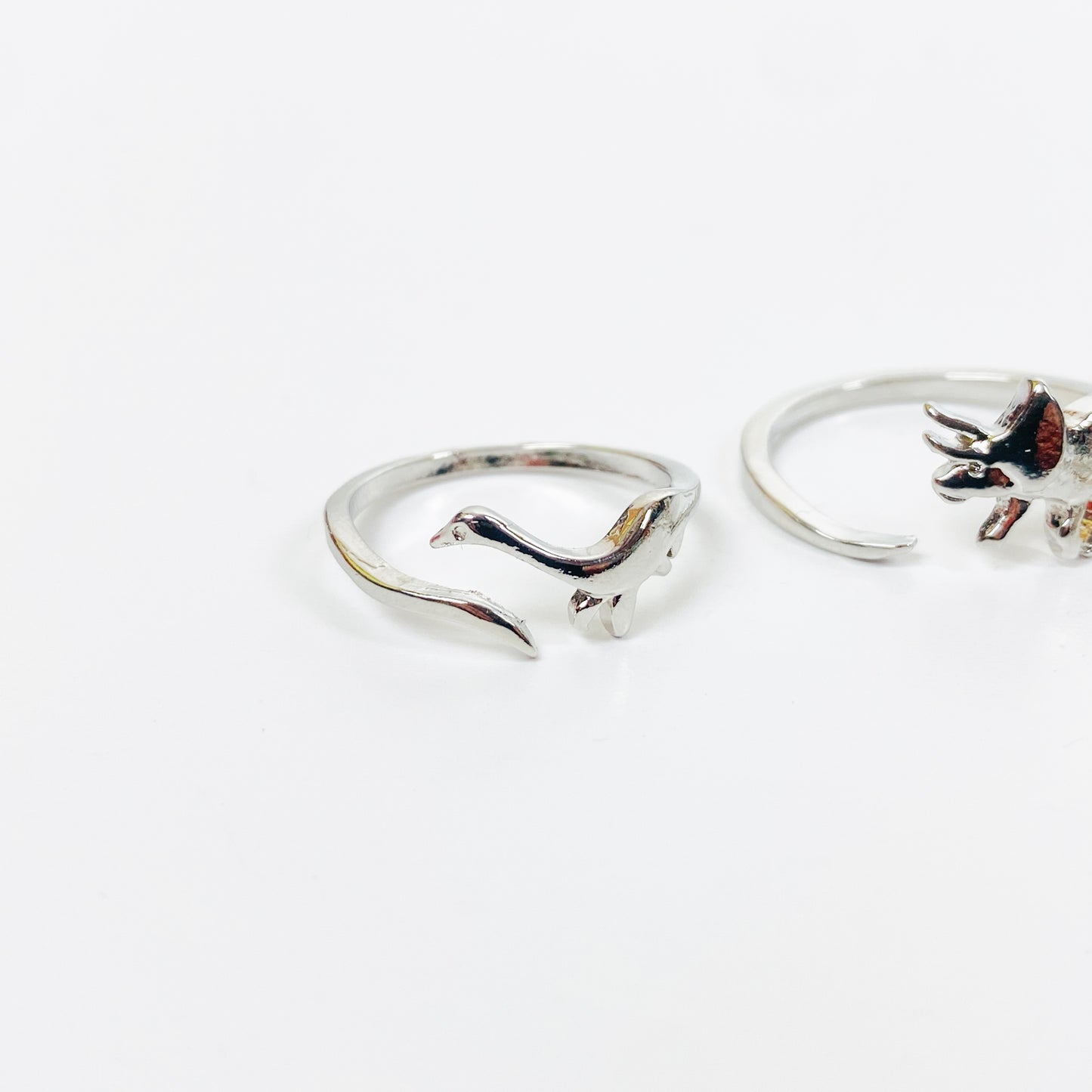 Dinosaur Ring Set Silver