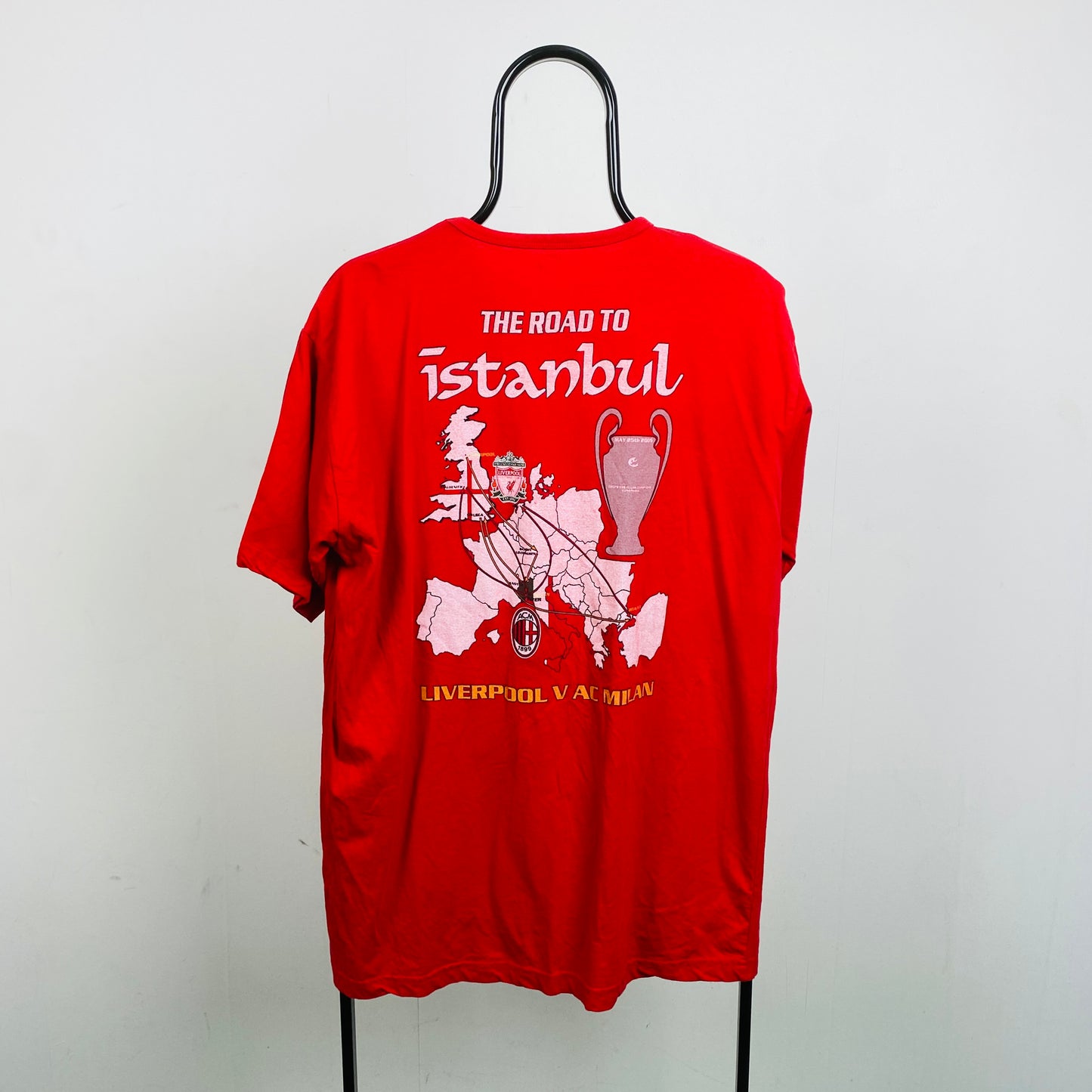 Retro 90s Liverpool Champions League T-Shirt Red XL