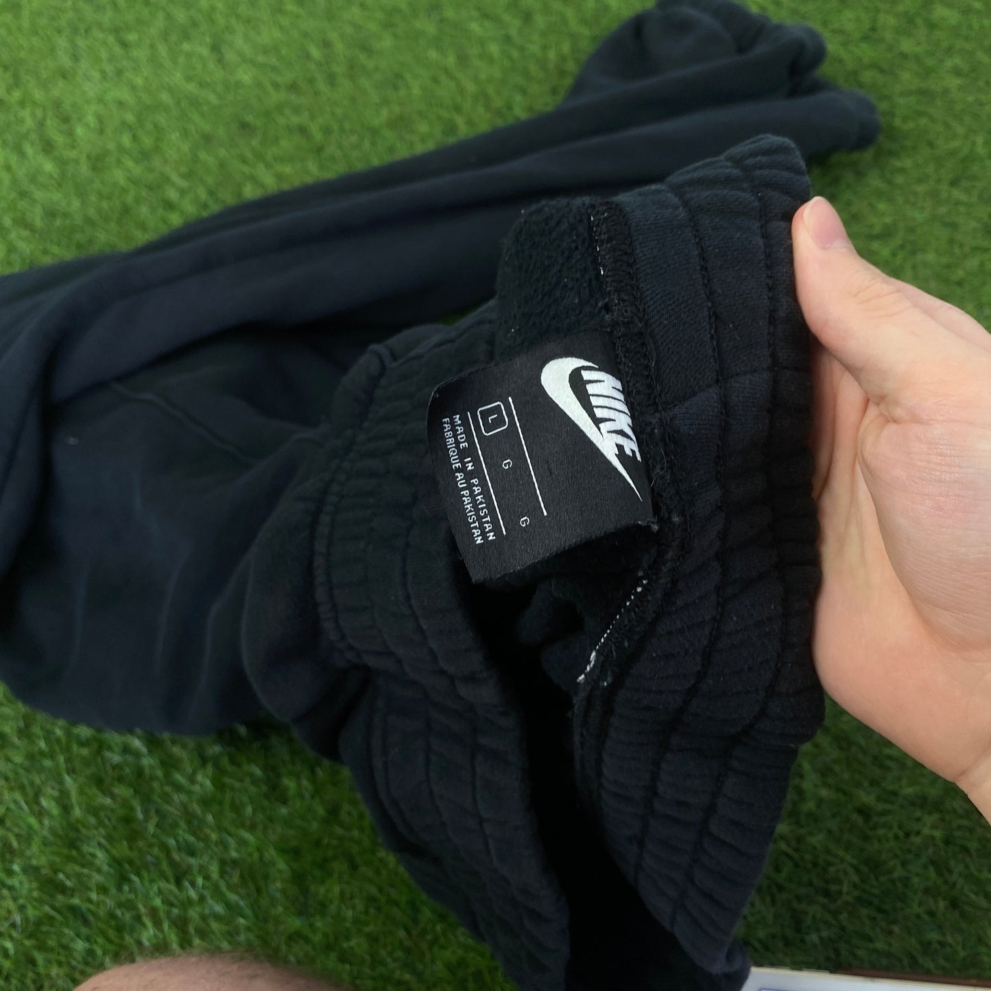 00s Nike Wide Leg Cotton Joggers Black Large