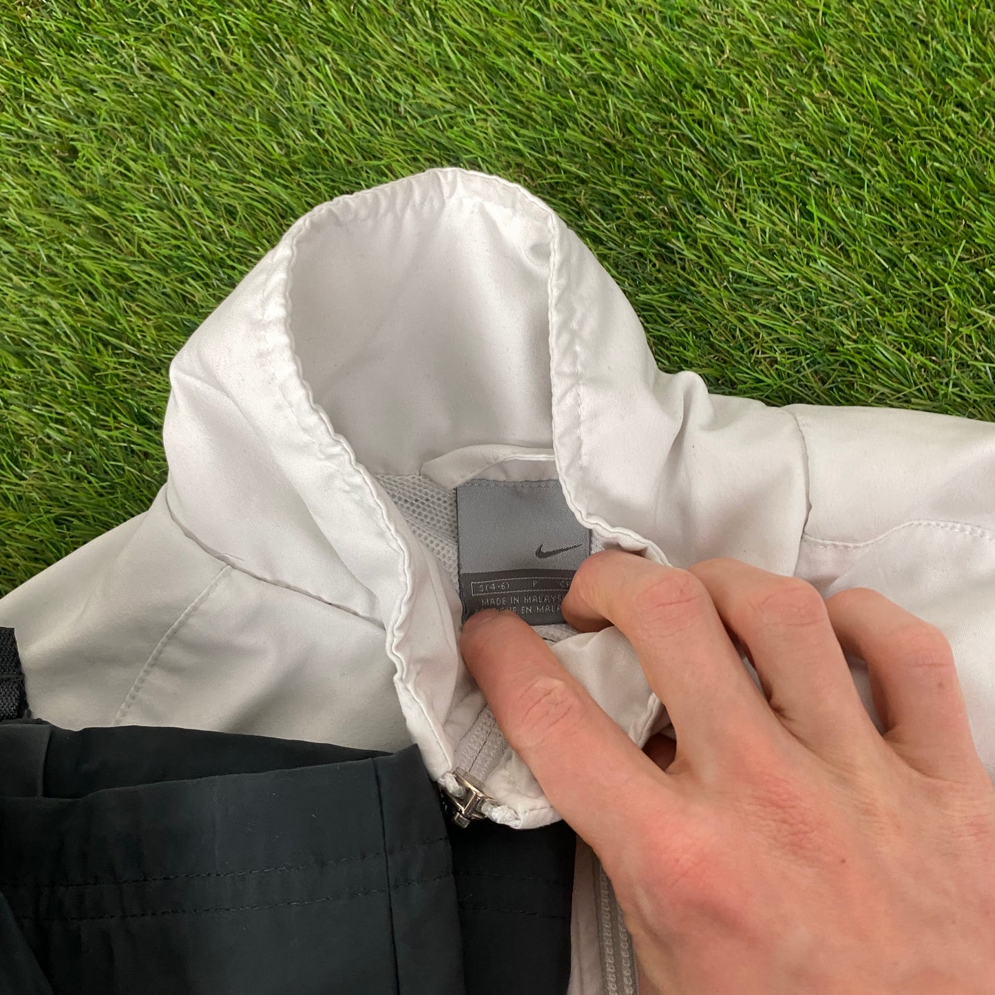 00s Nike Windbreaker Jacket + Joggers Set White Small