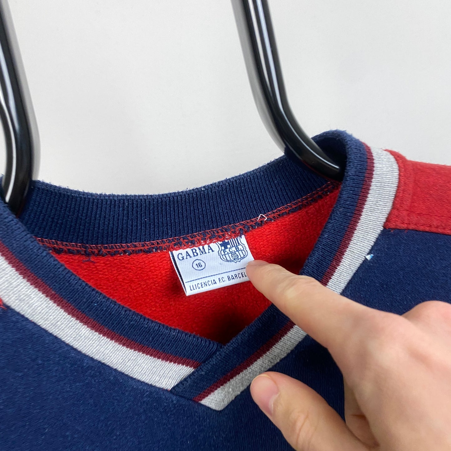 90s Barcelona Football Sweatshirt Blue XS