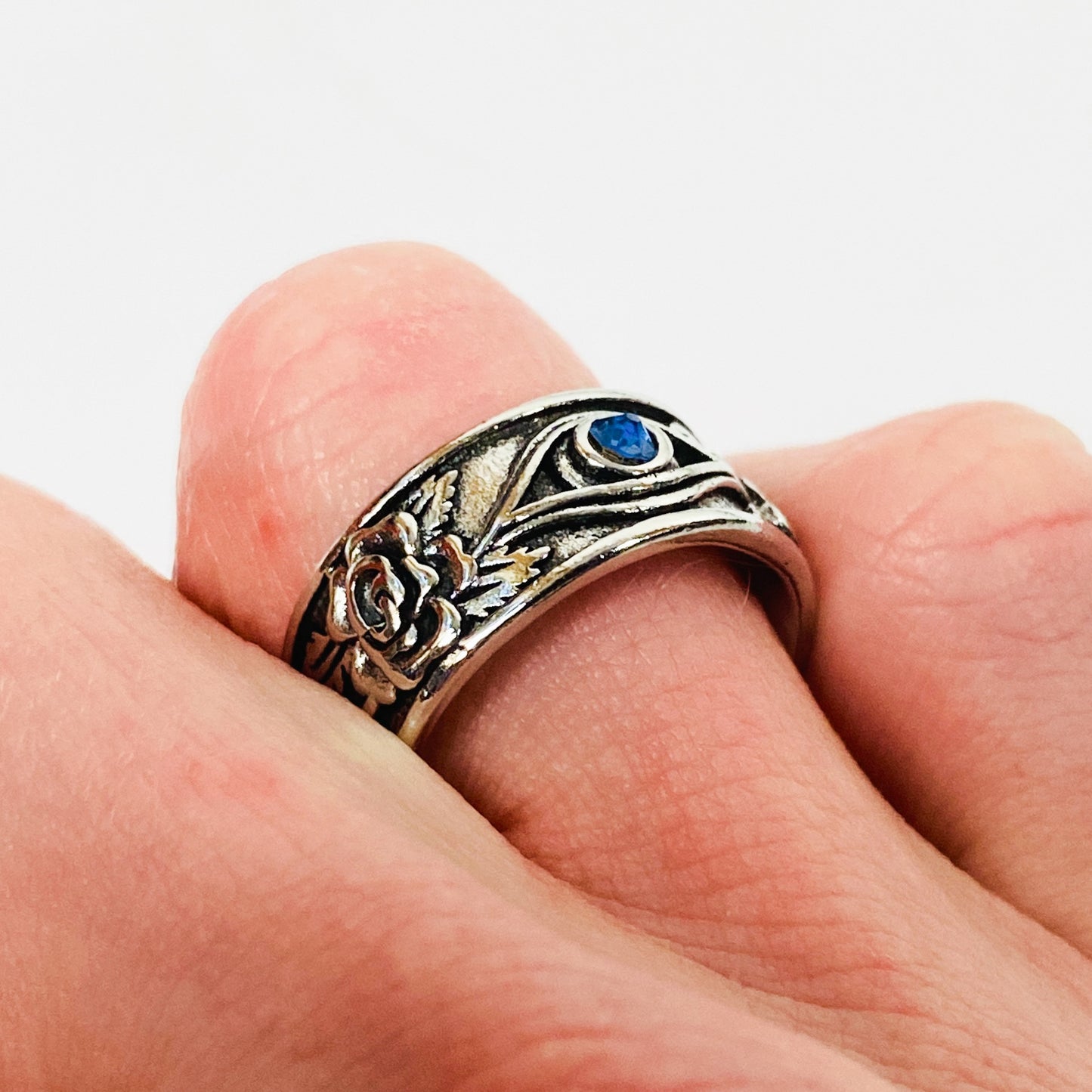 Retro Adjustable Egypt Gem Ring Silver