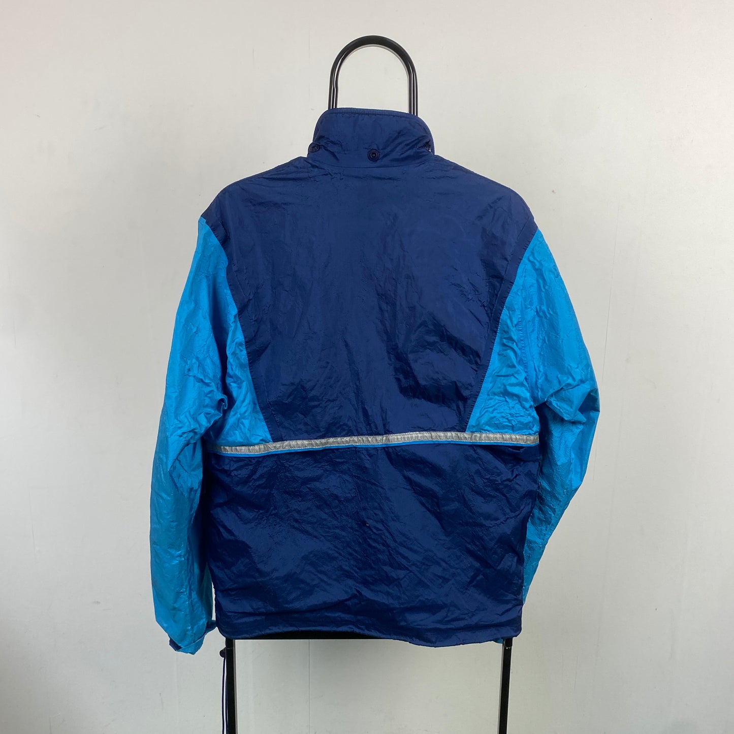 90s Nike Crinkle Shell Windbreaker Jacket Blue Medium