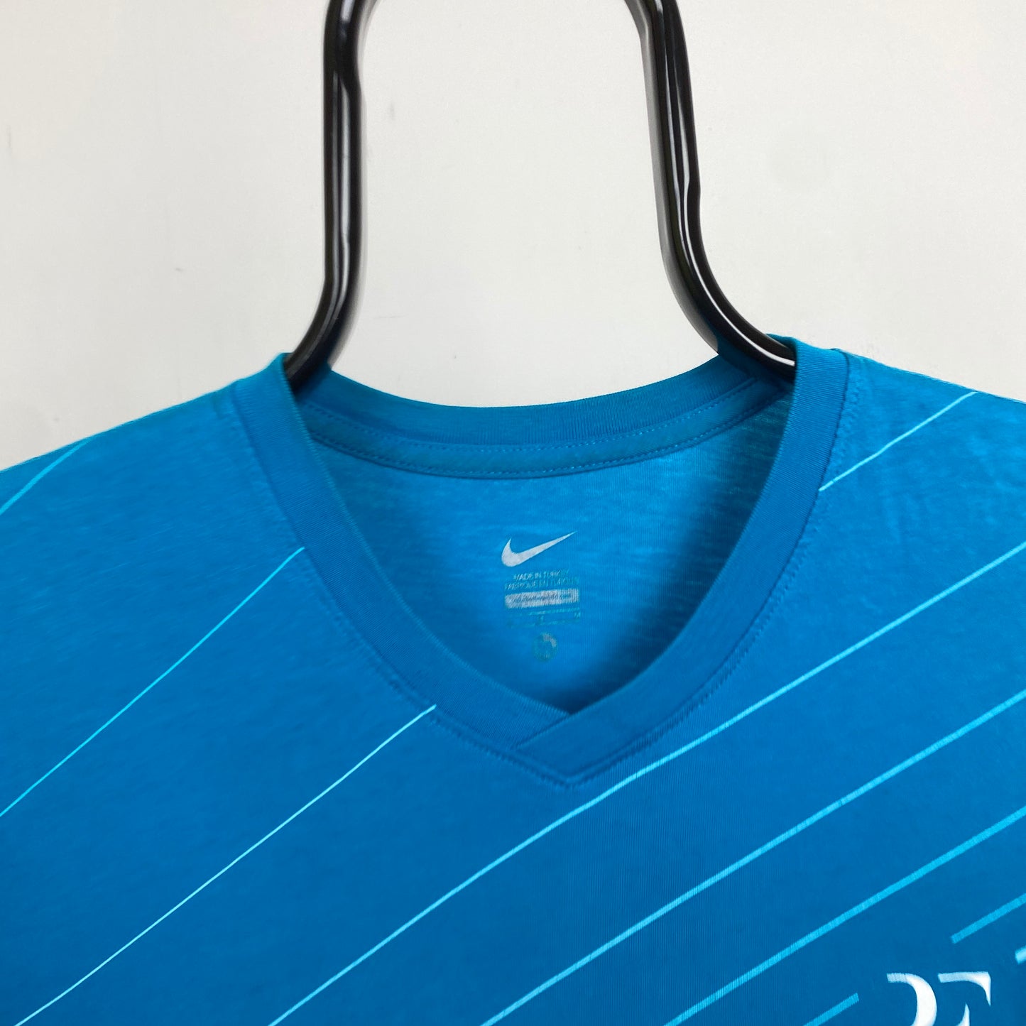 00s Nike Roger Federer T-Shirt Blue Medium