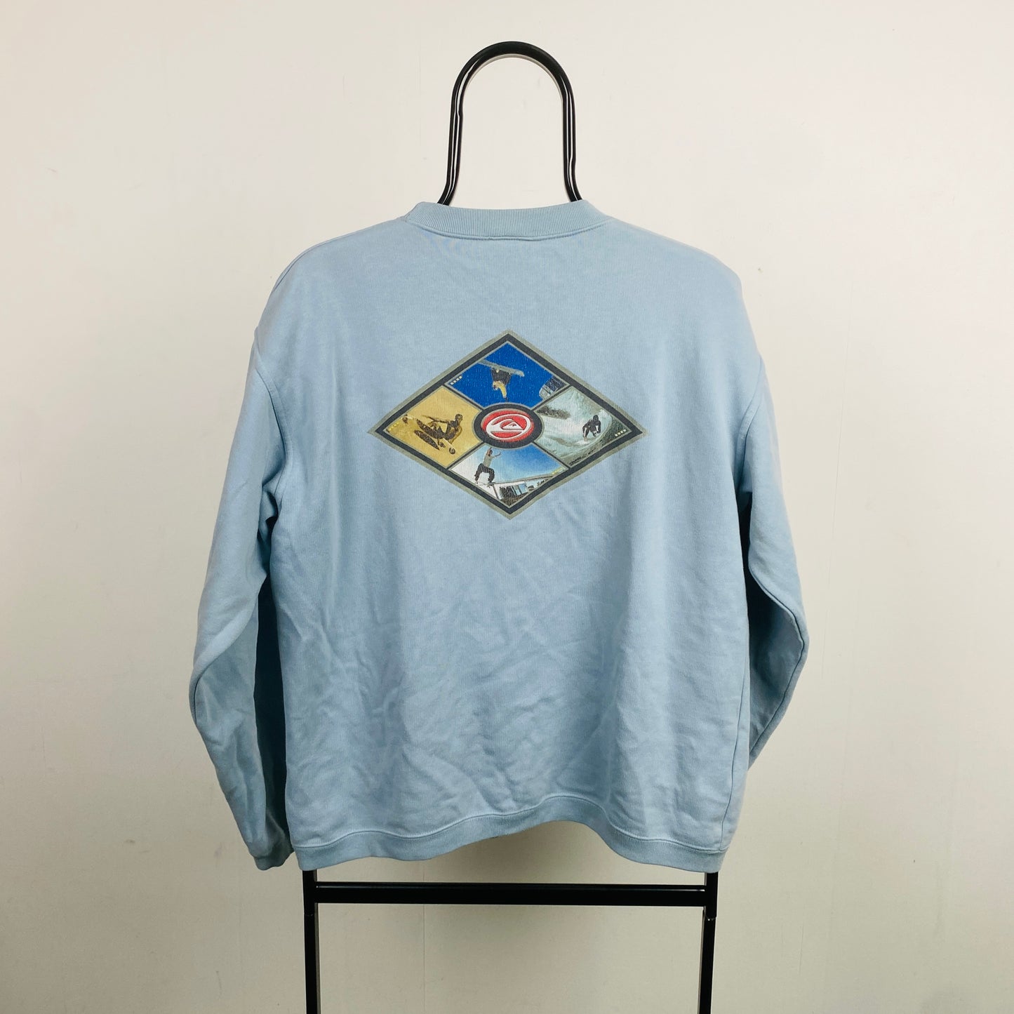 Retro Quiksilver Surfwear Sweatshirt Blue Small