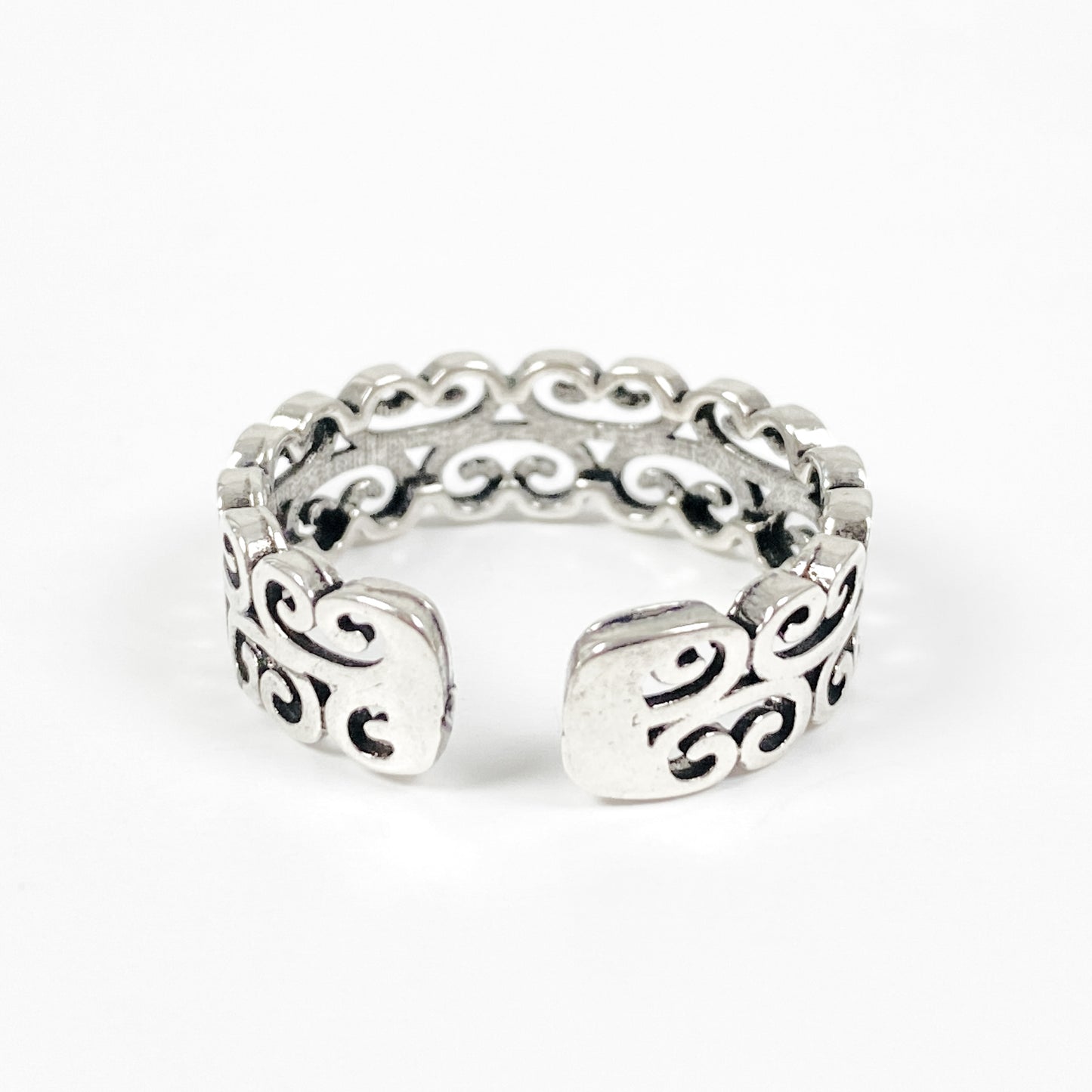 Adjustable Celtic Band Ring Silver
