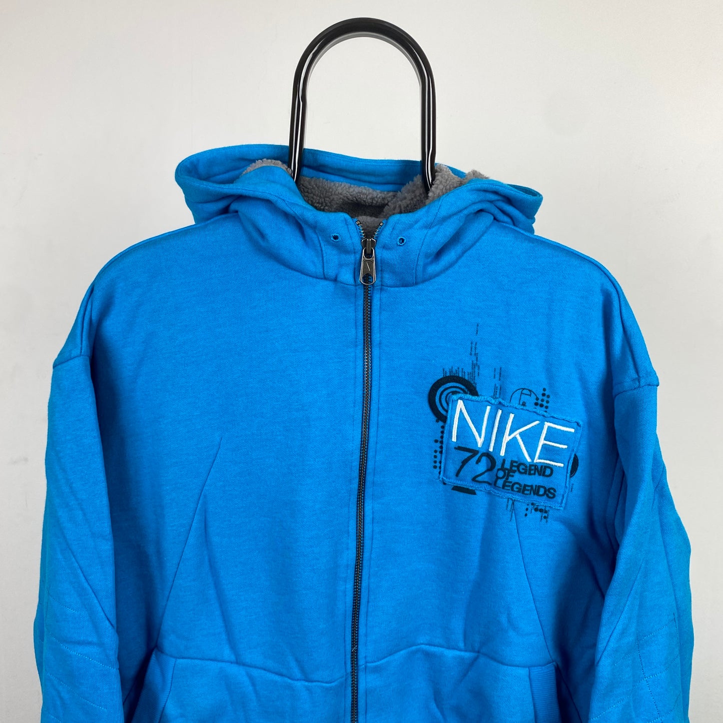 00s Nike Zip Hoodie Blue Small