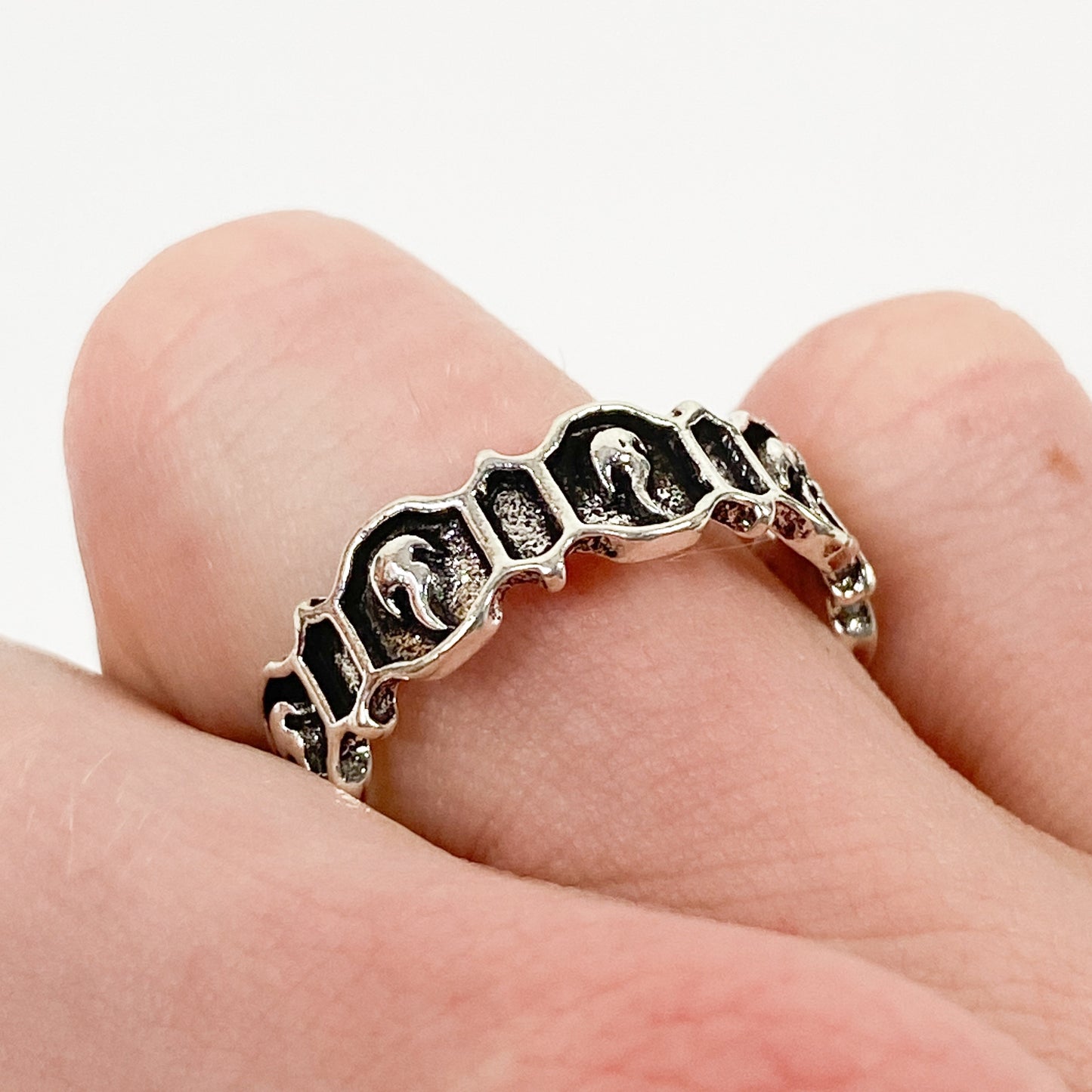 Retro Vintage Frame Ring Silver