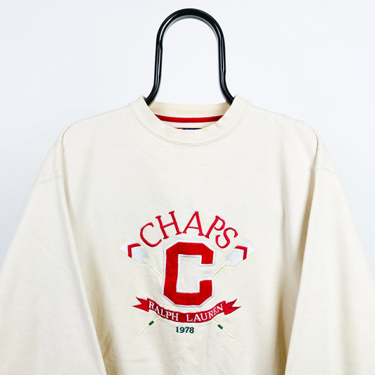 Retro Chaps Ralph Lauren Sweatshirt Brown Small