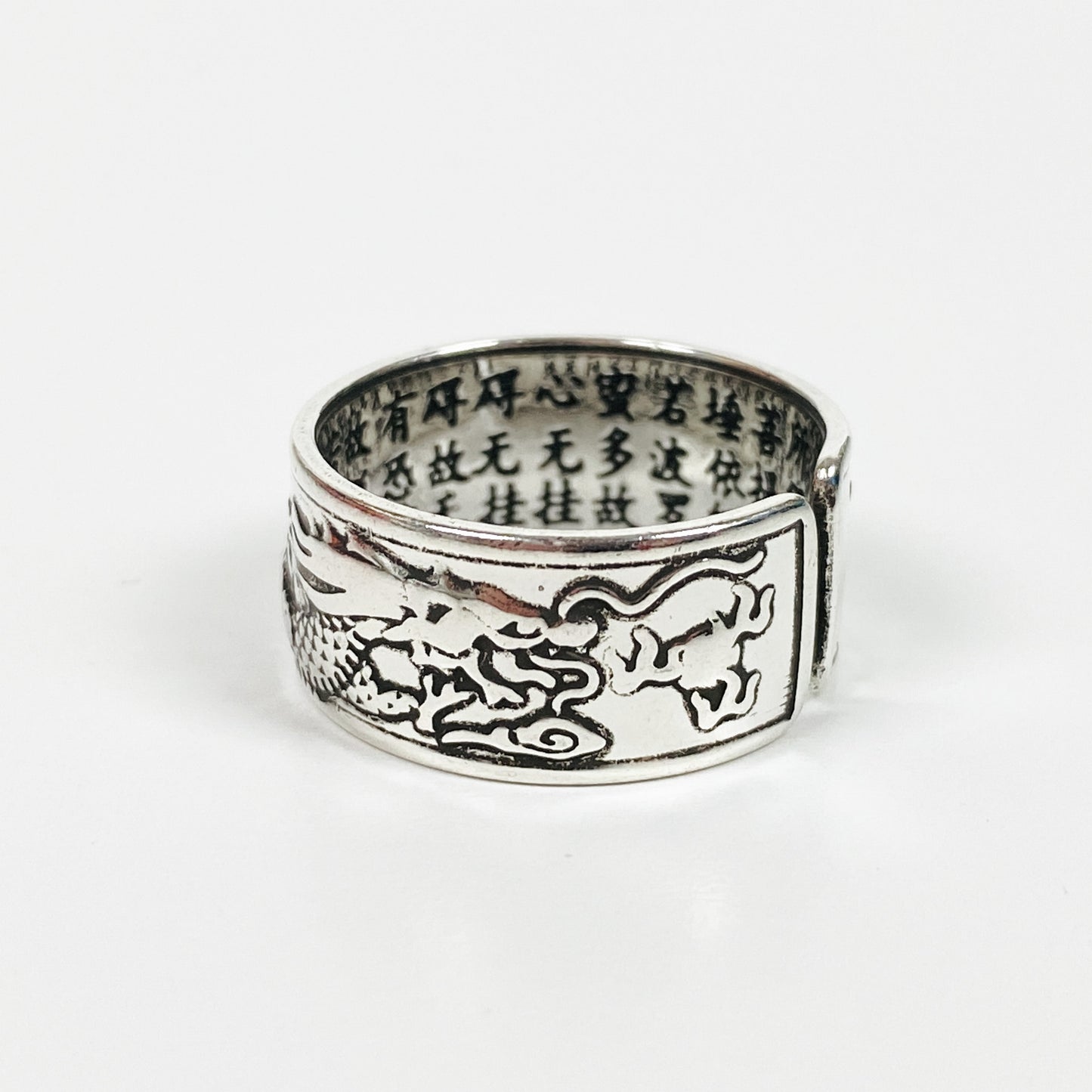 Vintage Retro Adjustable Dragon Ring Silver