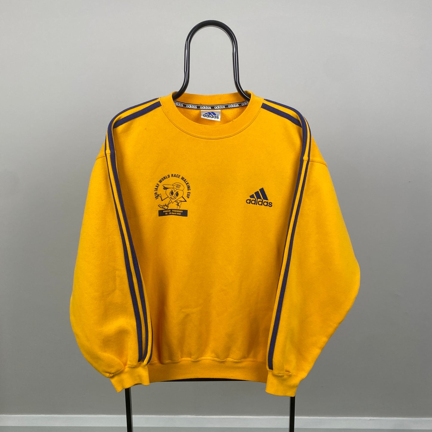 90s Adidas Sweatshirt Yellow XL