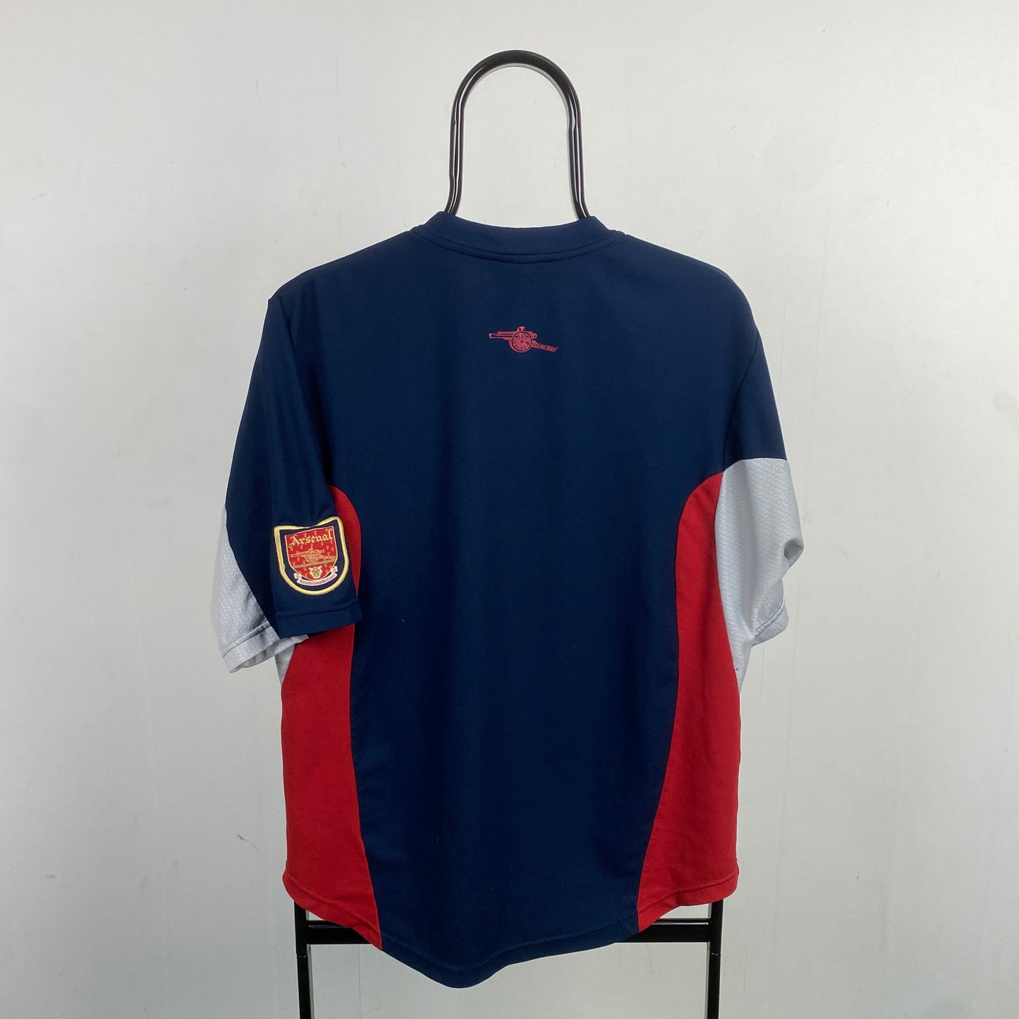 90s Nike Arsenal Football Shirt T-Shirt Blue Small