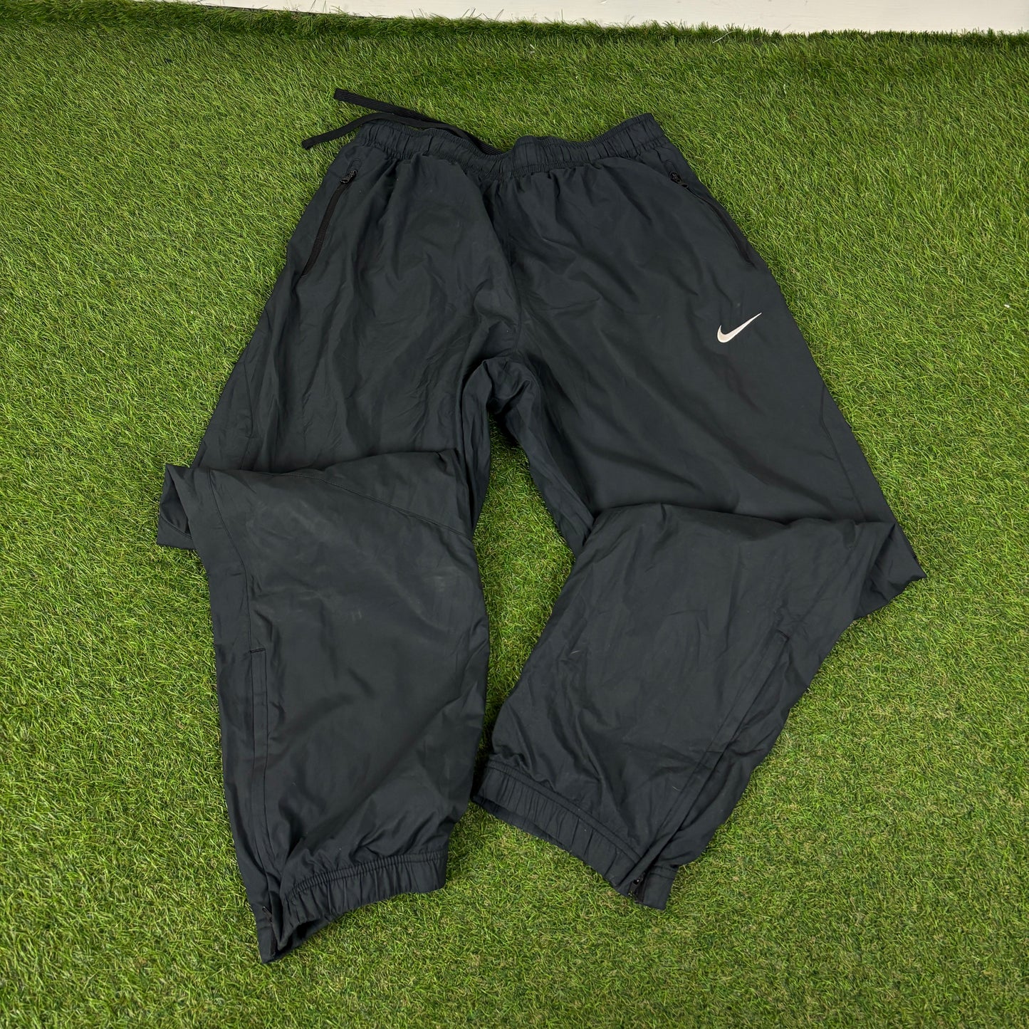 00s Nike Windbreaker Jacket + Joggers Set Grey Medium