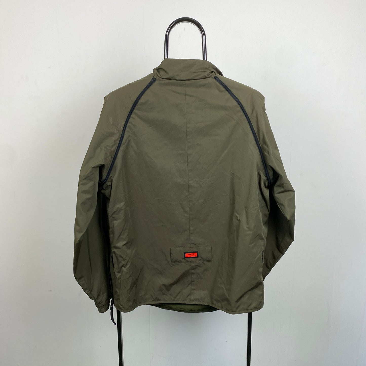 90s Nike Removable Sleeve Windbreaker Jacket Green Medium