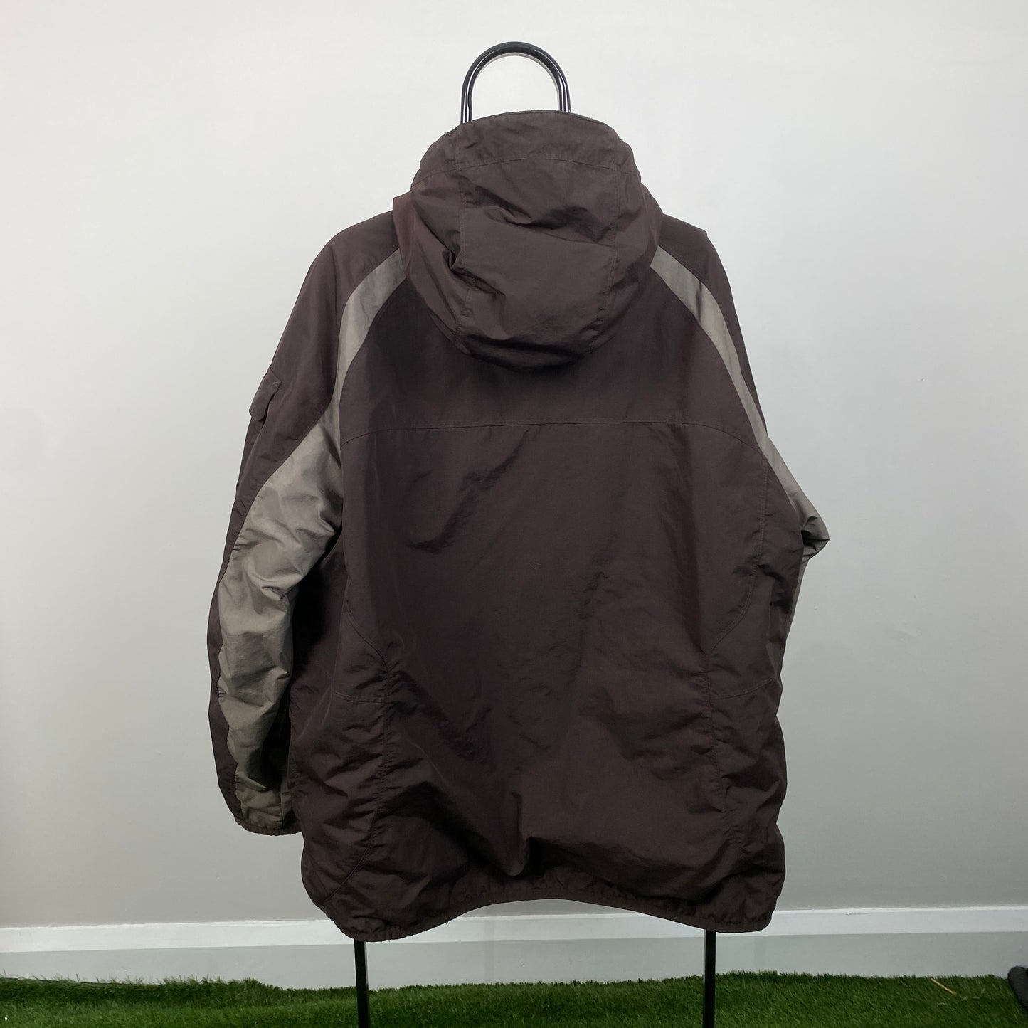 90s Nike Reversible Fleece Coat Jacket Brown XL