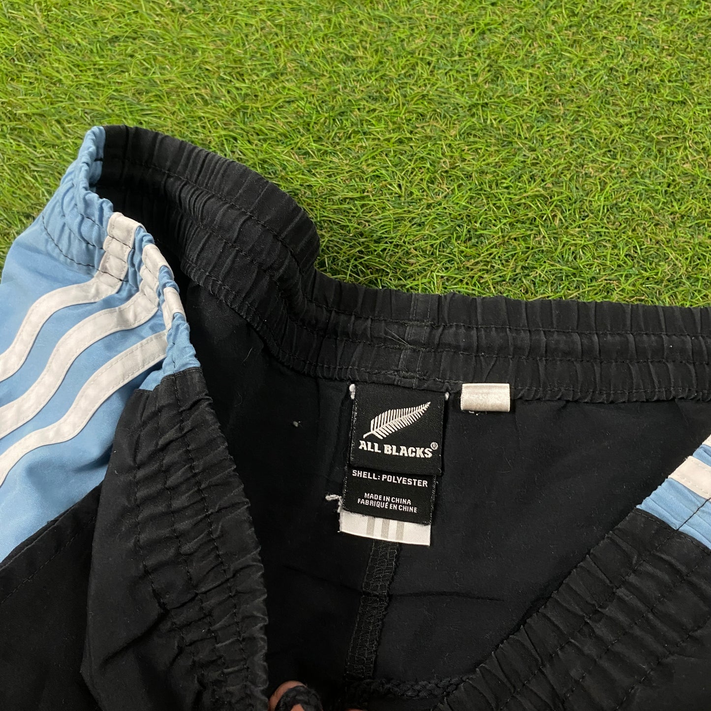 00s Adidas All Blacks Rugby Shorts Blue Large